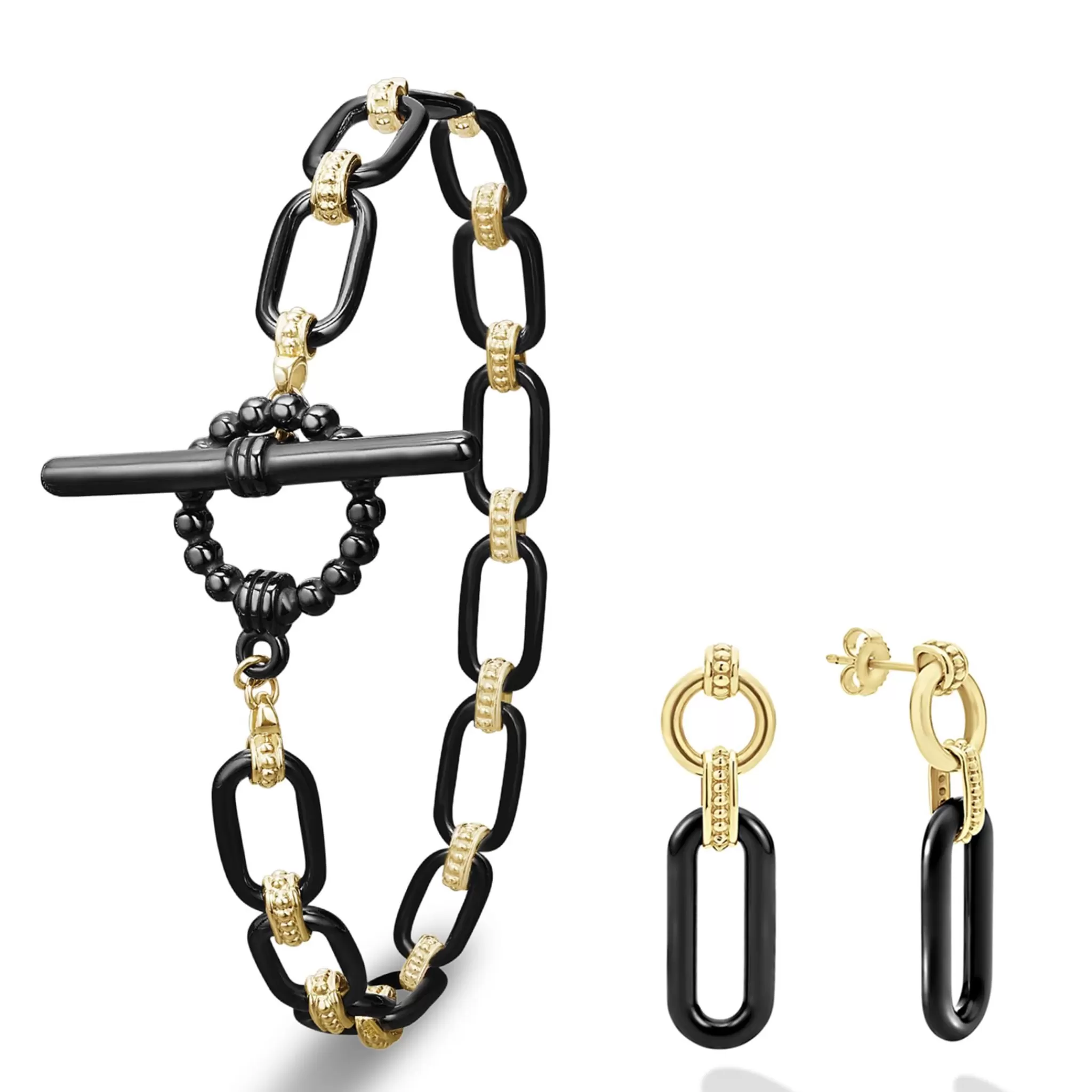 Store LAGOS 18K Gold And Black Ceramic Link Gift Set