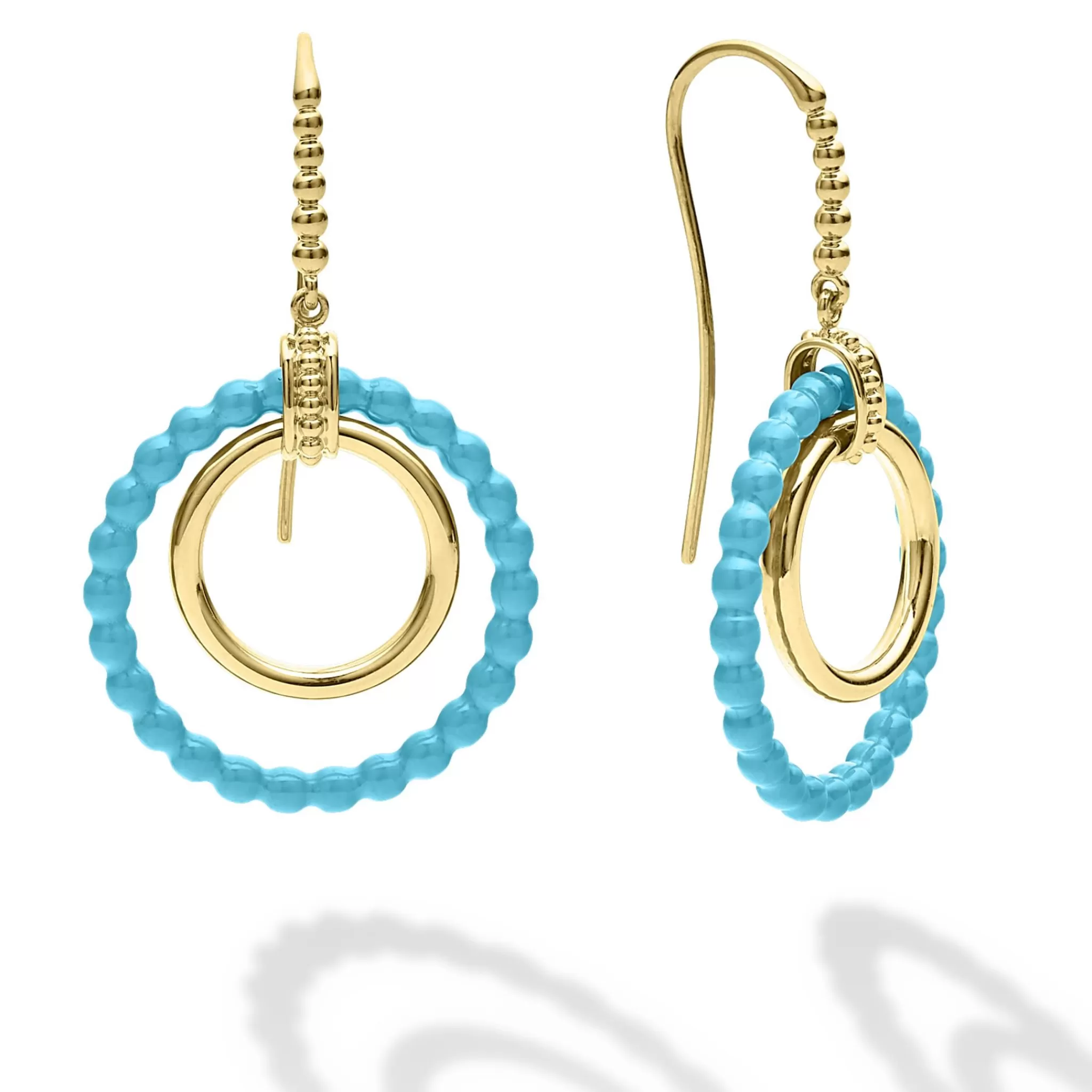 Discount LAGOS 18K Gold And Blue Ceramic Circle Drop Earrings