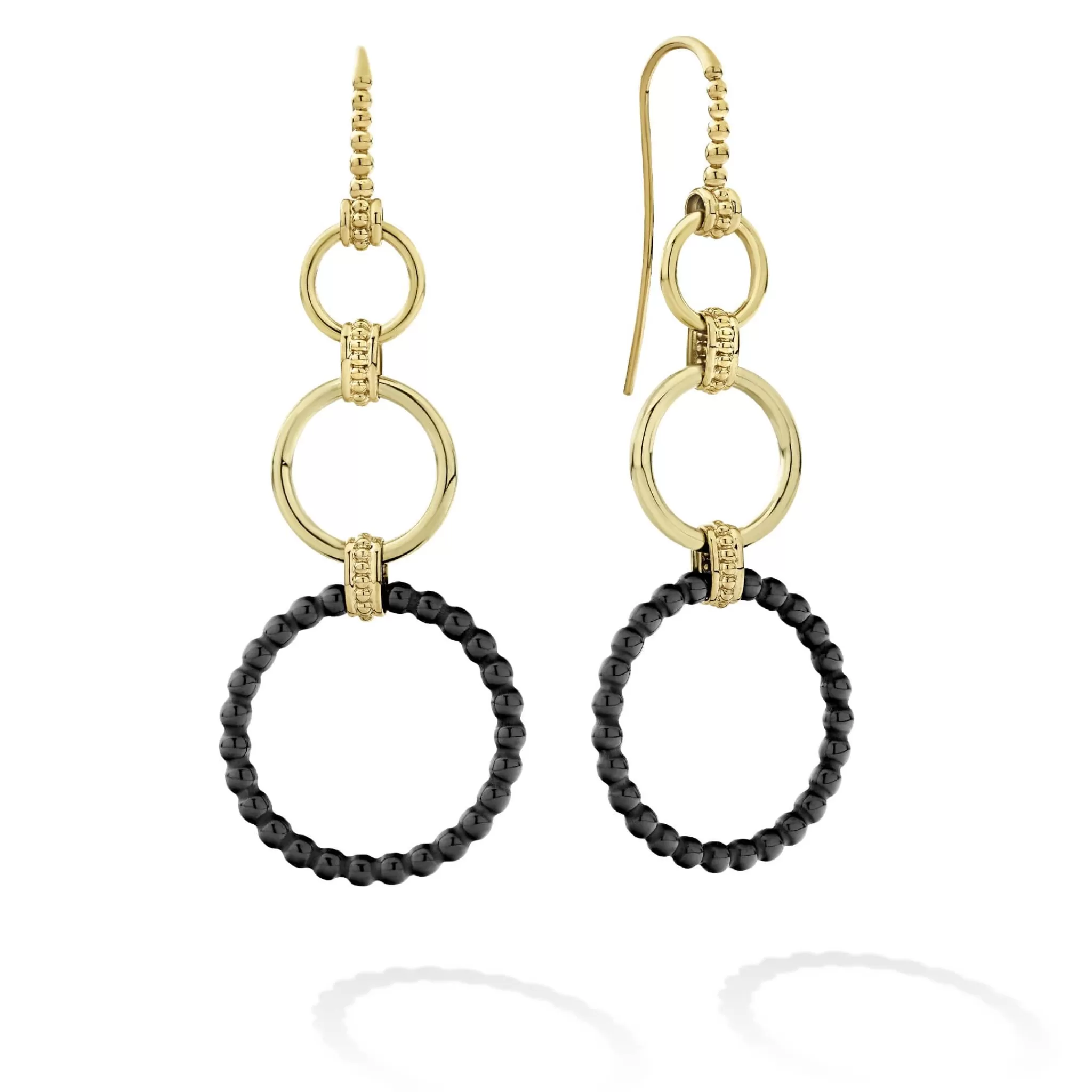 Clearance LAGOS 18K Gold And Ceramic Circle Drop Earrings