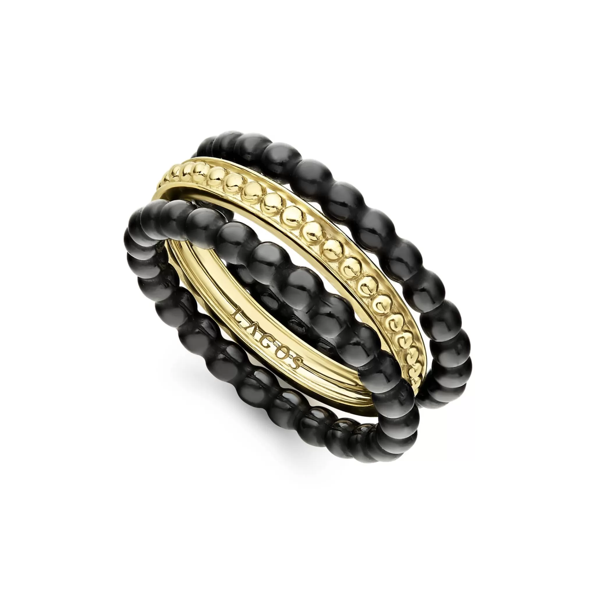 Clearance LAGOS 18K Gold And Ceramic Stacking Rings