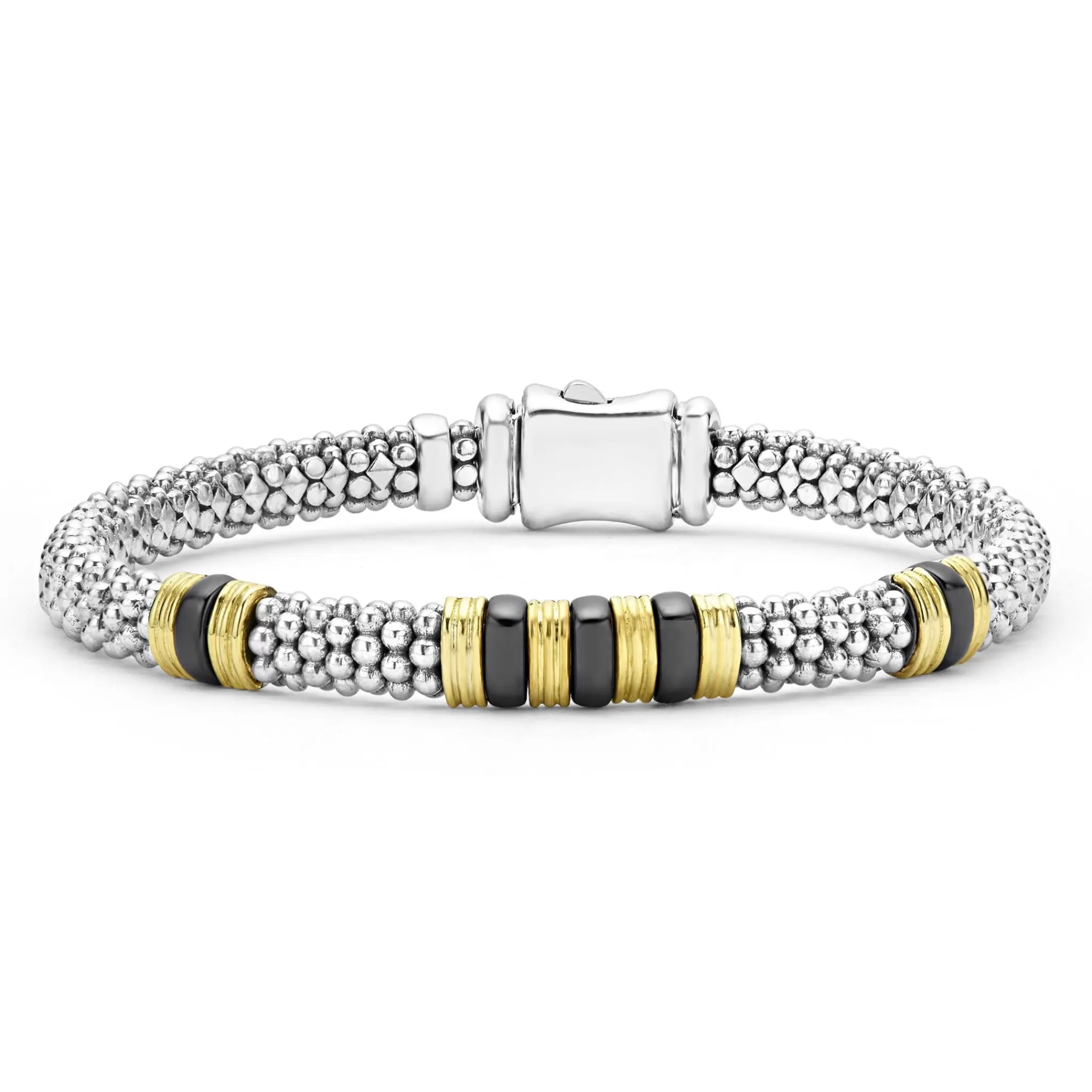 Hot LAGOS 18K Gold And Ceramic Triple Station Caviar Bracelet | 6Mm