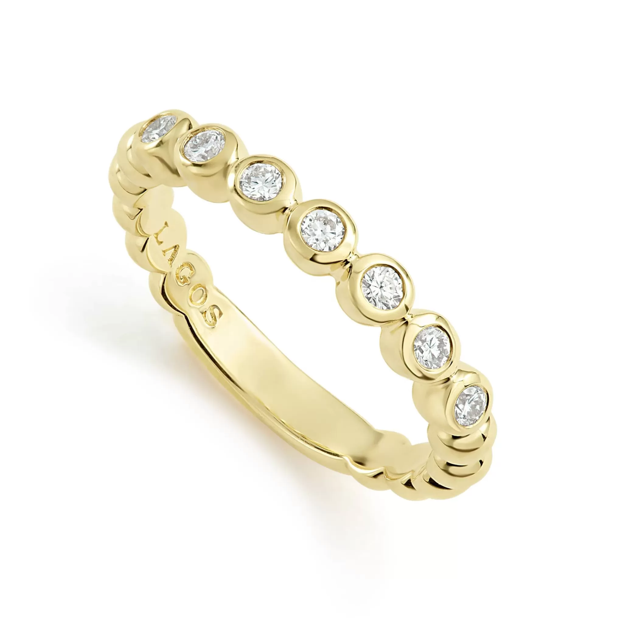 Cheap LAGOS 18K Gold And Diamond Stacking Ring