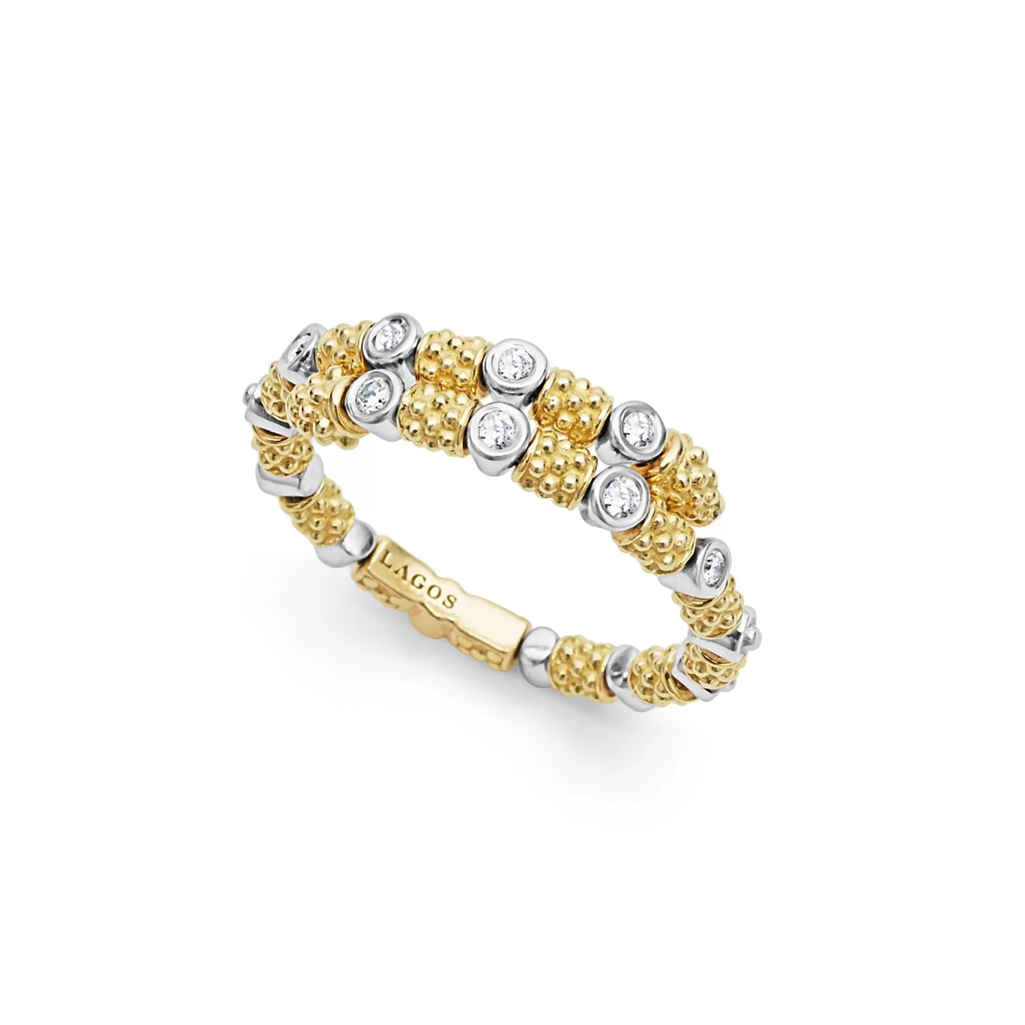 Online LAGOS 18K Gold And Diamond Superfine Band Ring