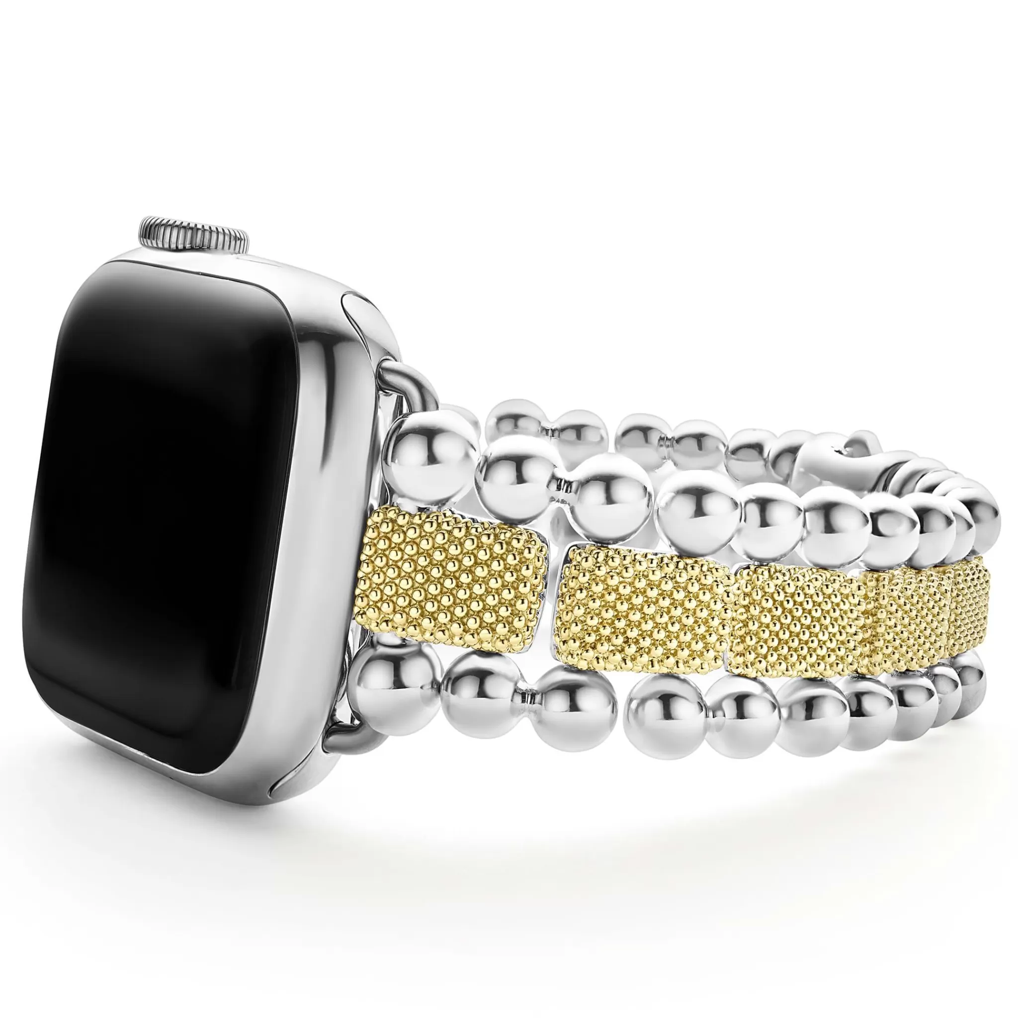 Sale LAGOS 18K Gold And Sterling Silver Caviar Beaded Watch Bracelet-38-45Mm