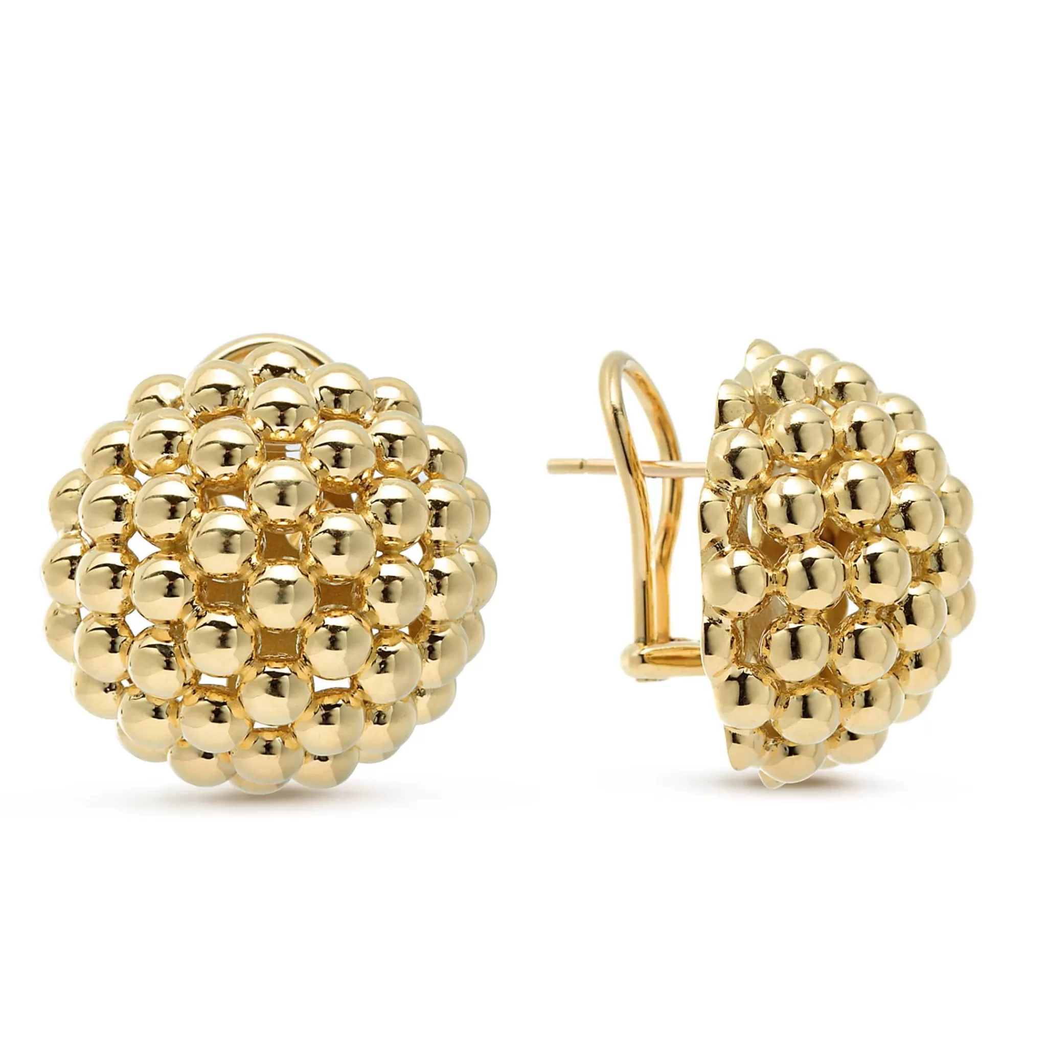 Best LAGOS 18K Gold Beaded Omega Clip Earrings