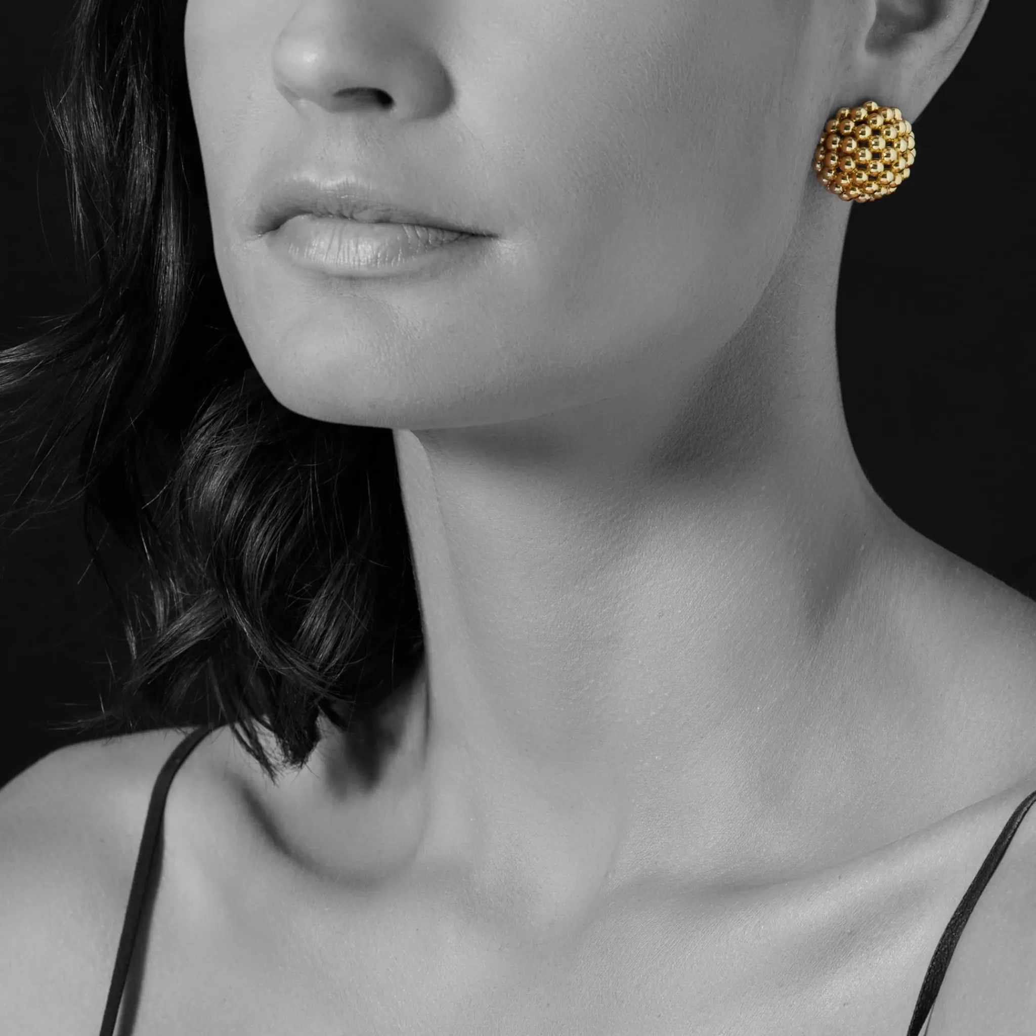 Best LAGOS 18K Gold Beaded Omega Clip Earrings