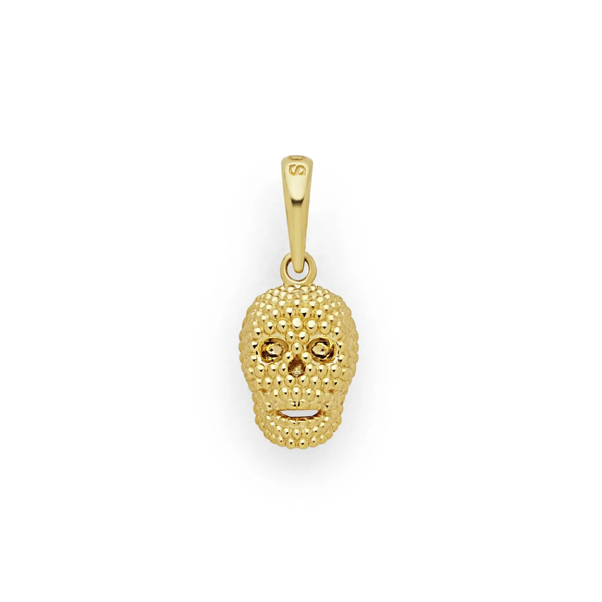 New LAGOS 18K Gold Caviar Beaded Skull Amulet