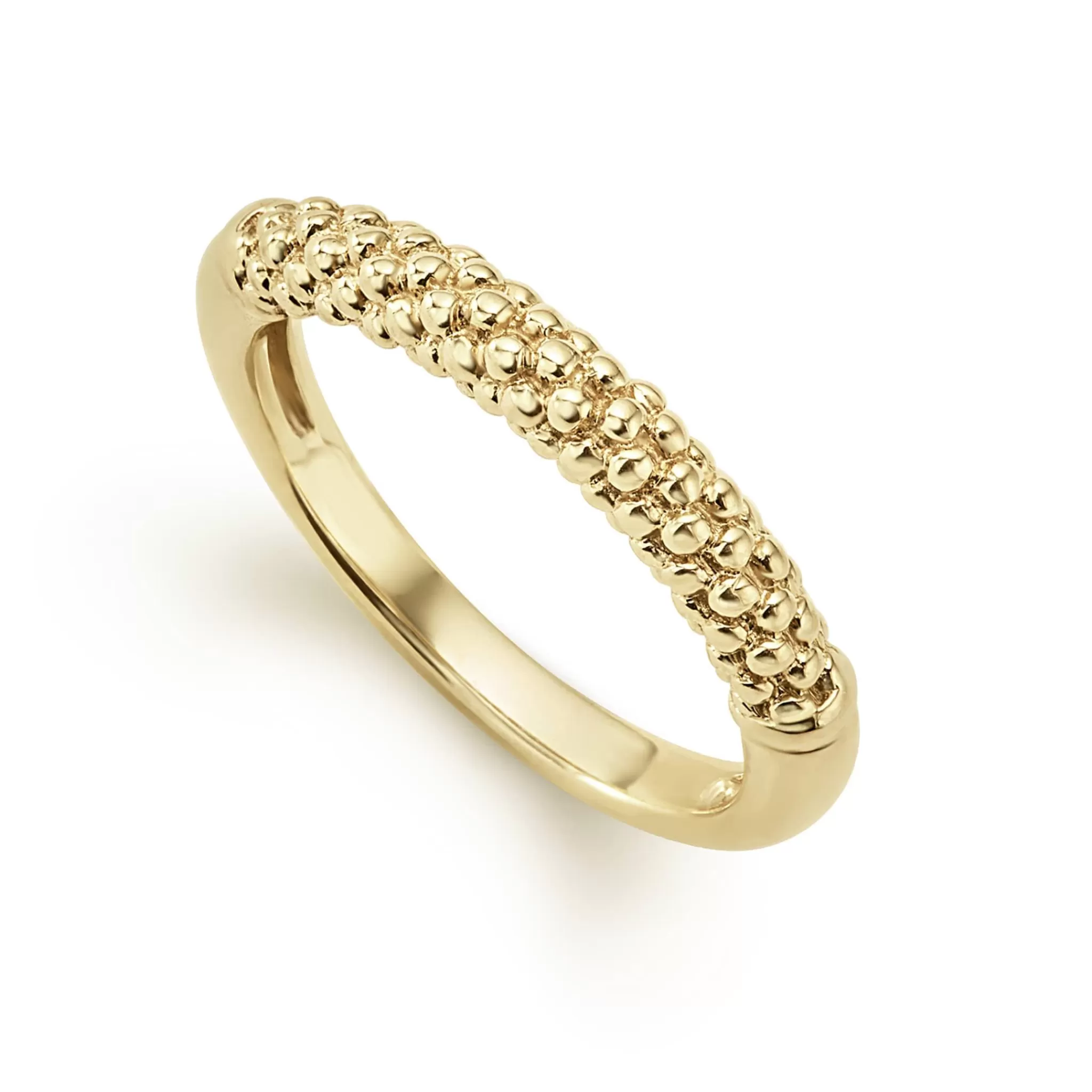 New LAGOS 18K Gold Caviar Beaded Stacking Ring