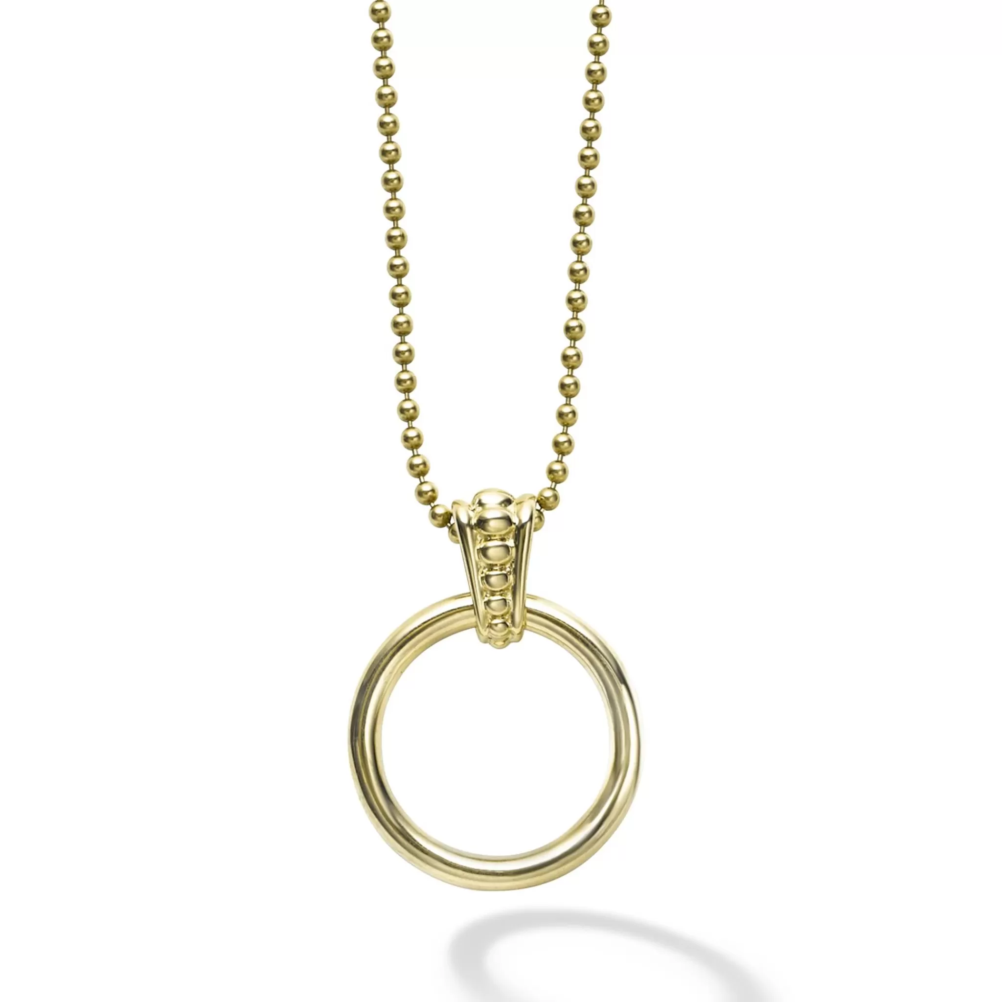 New LAGOS 18K Gold Circle Pendant Necklace