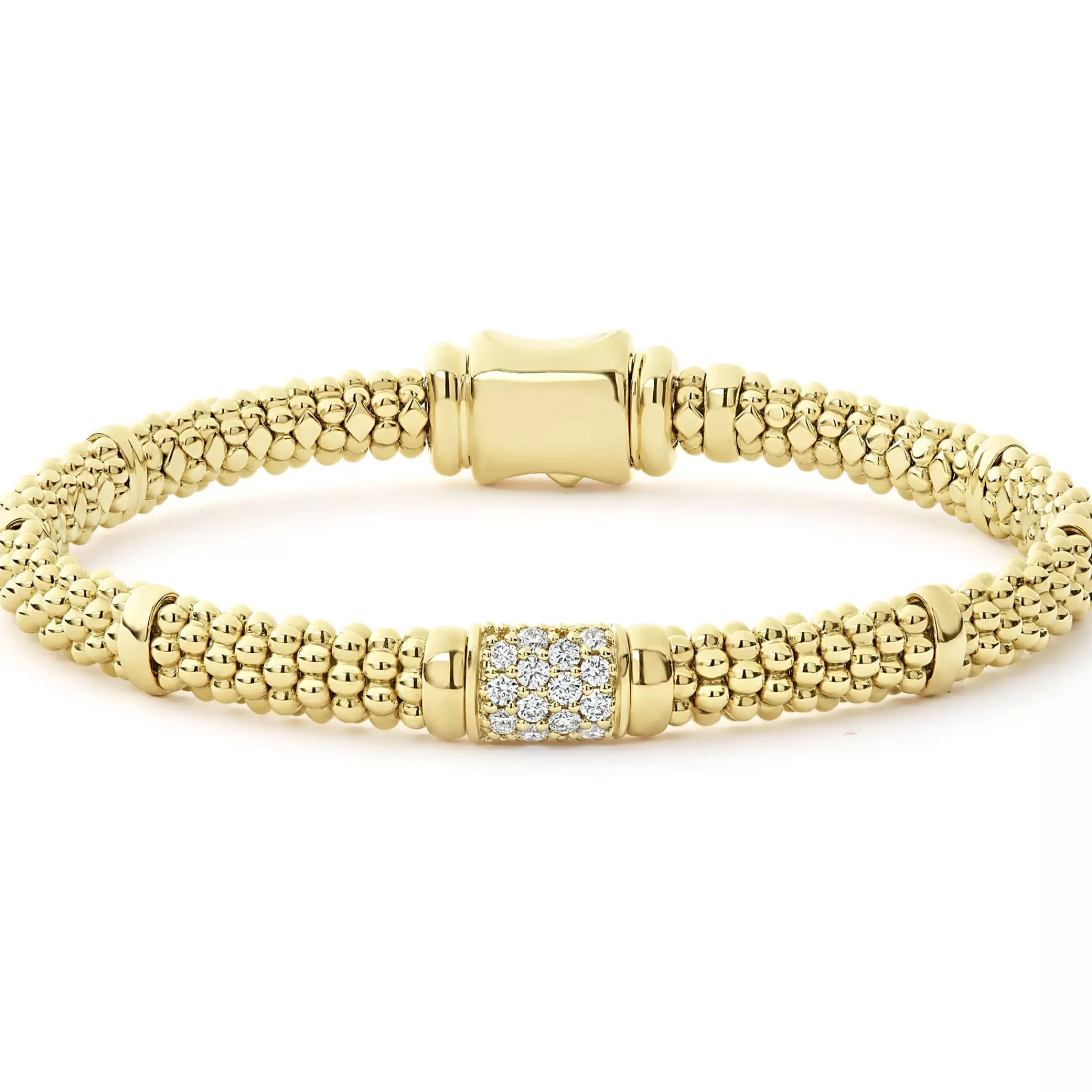 Hot LAGOS 18K Gold Diamond Bracelet | 6Mm