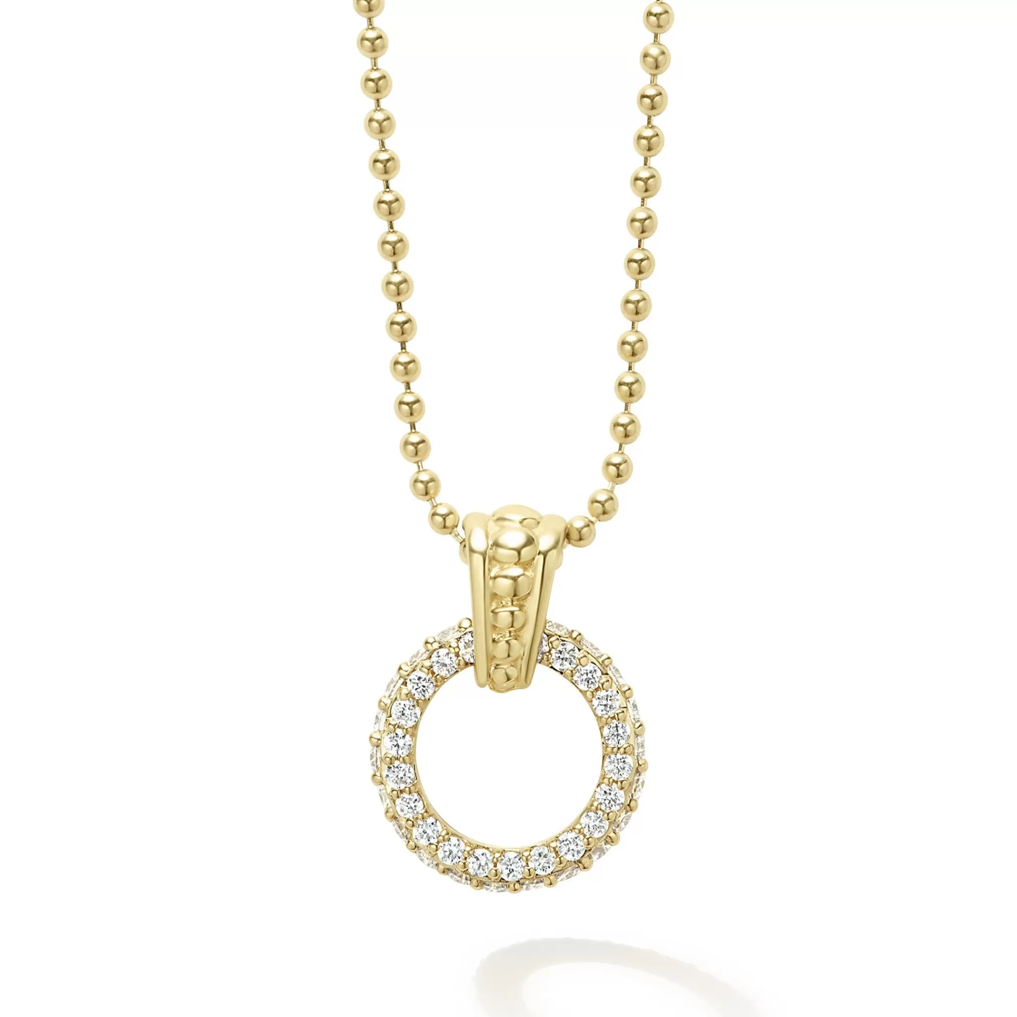 Discount LAGOS 18K Gold Diamond Circle Pendant Necklace