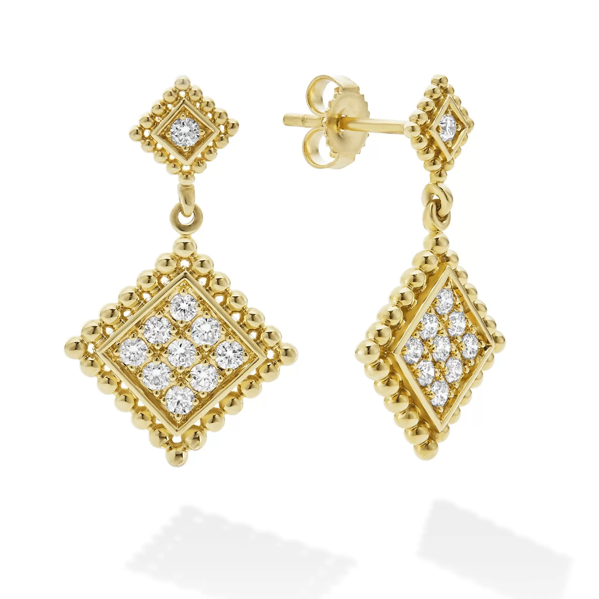 Cheap LAGOS 18K Gold Diamond Drop Earrings