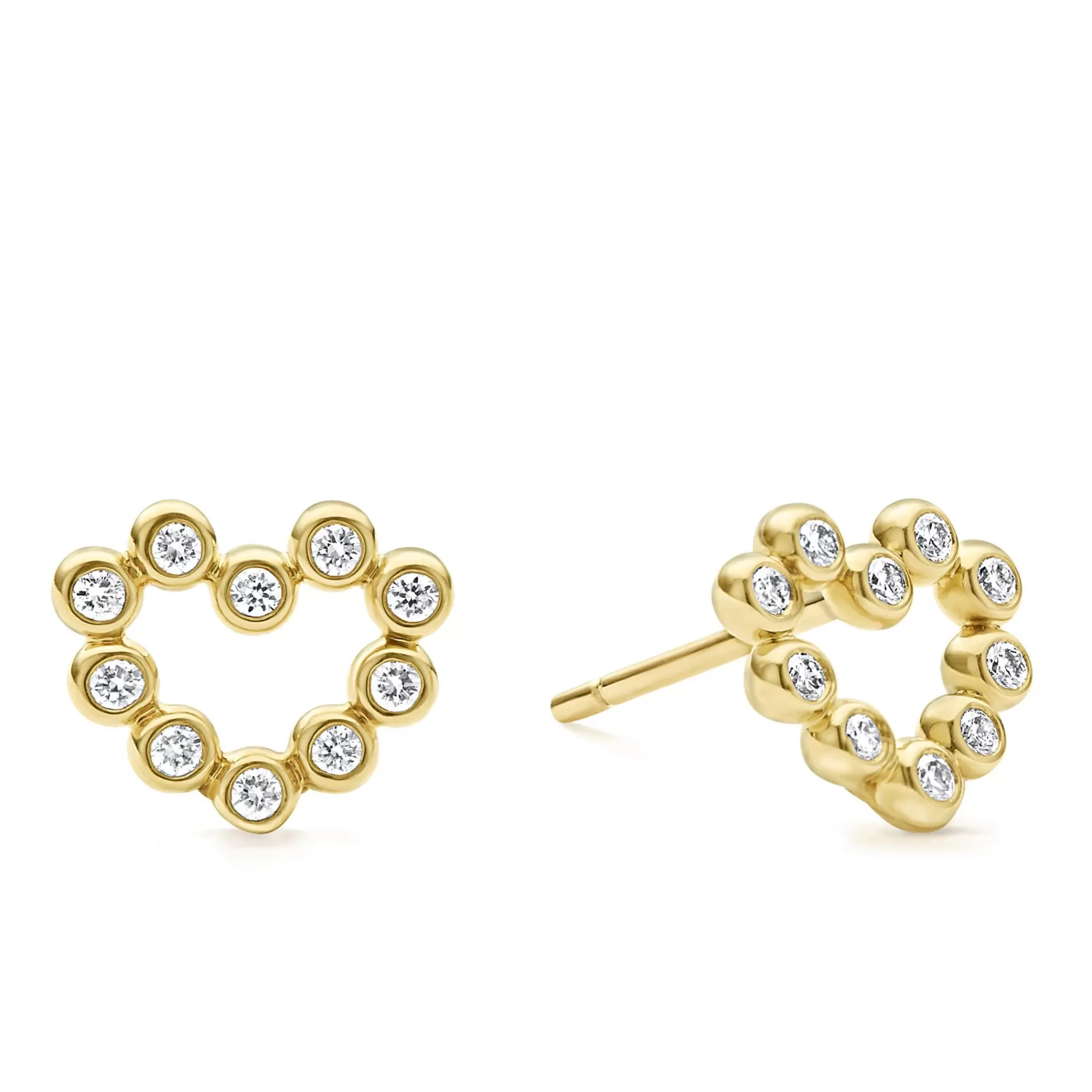 Flash Sale LAGOS 18K Gold Heart Diamond Stud Earrings