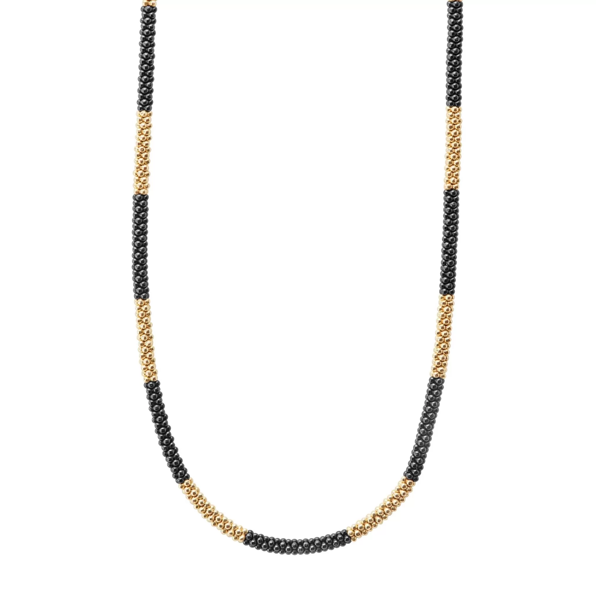 Cheap LAGOS 18K Gold Large Station Ceramic Beaded Necklace | 3Mm