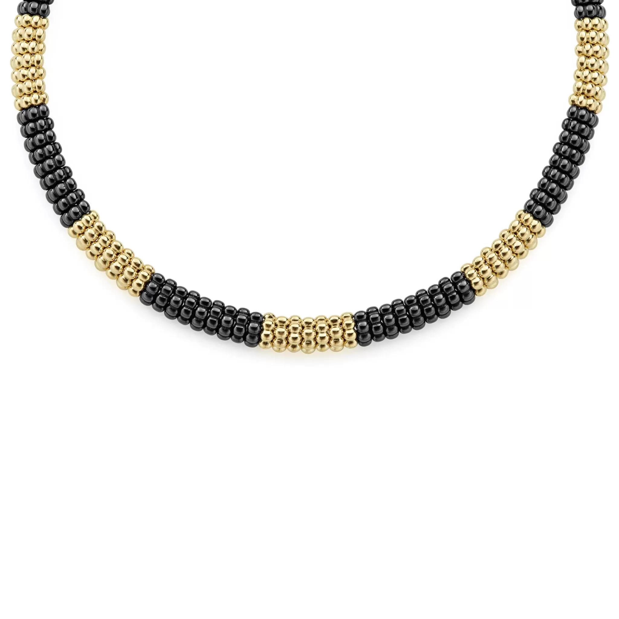 Best LAGOS 18K Gold Large Station Ceramic Beaded Necklace | 9Mm