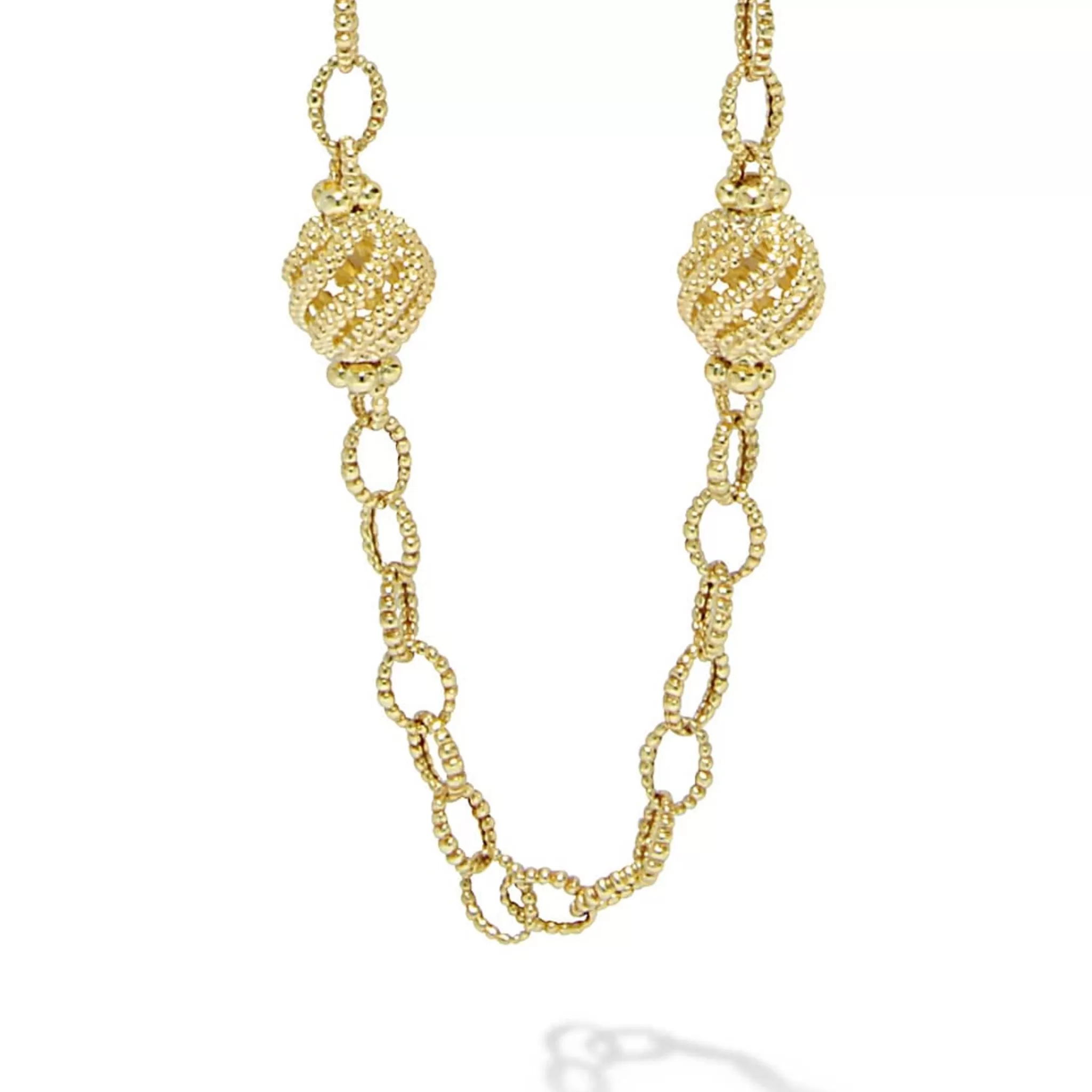 New LAGOS 18K Gold Open Ball Link Necklace