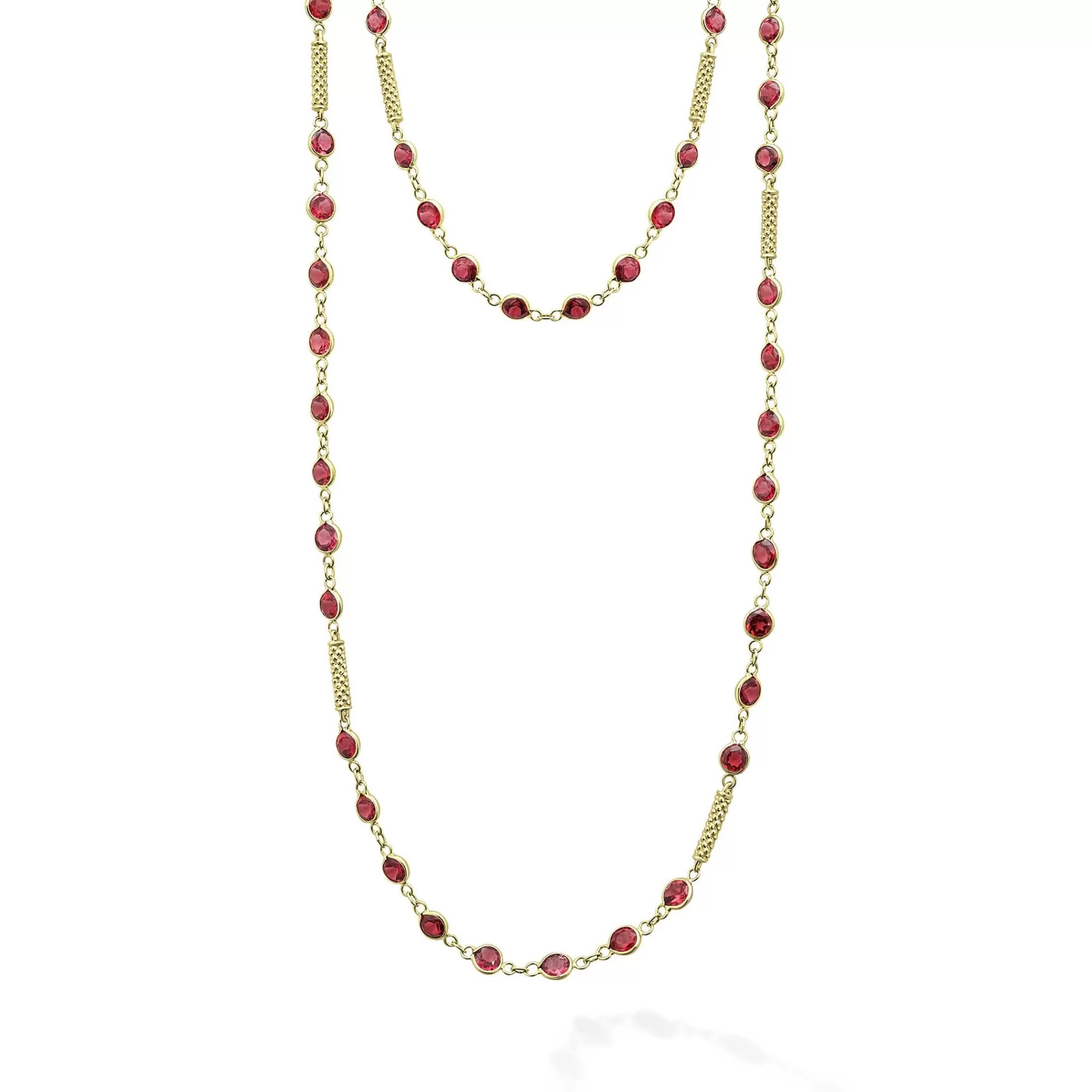 New LAGOS 18K Gold Rhodolite Garnet Necklace