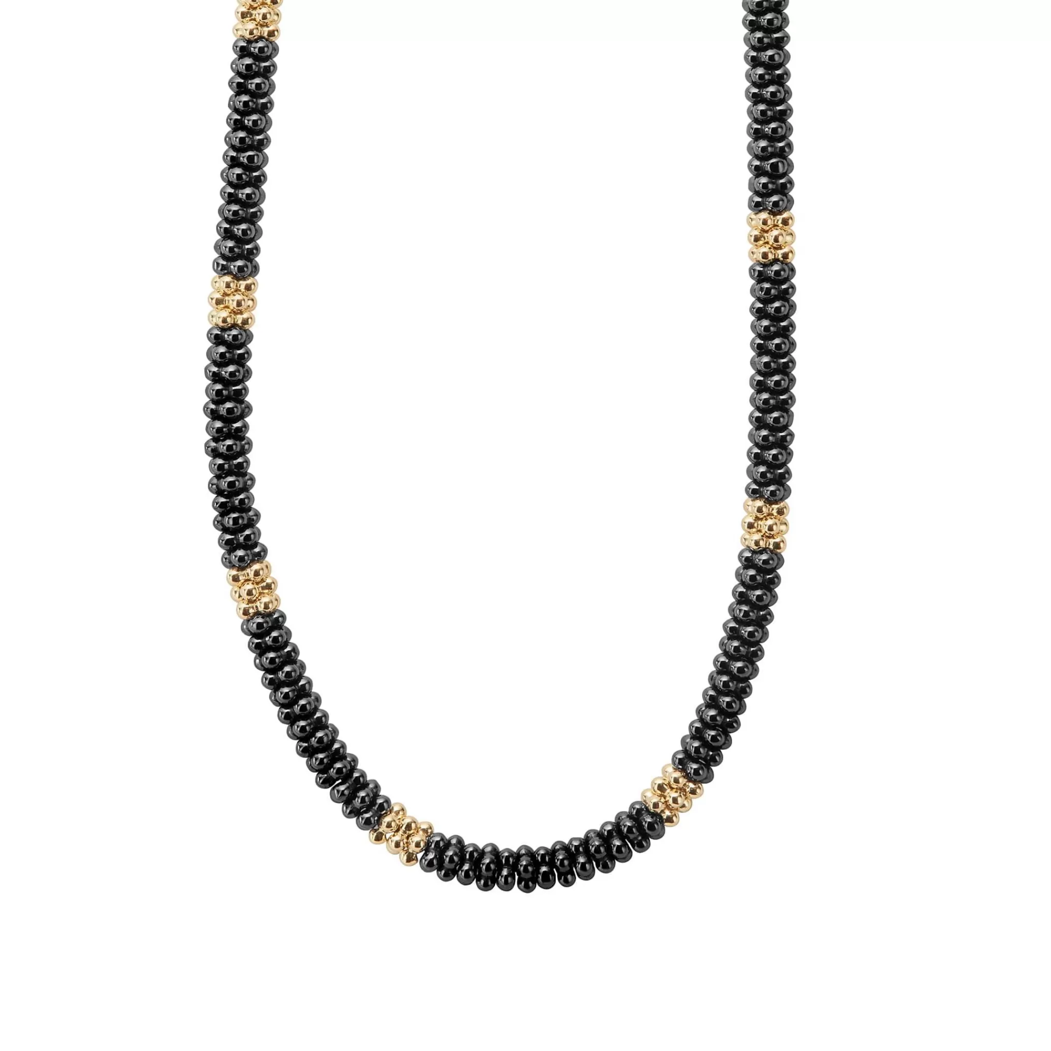 Cheap LAGOS 18K Gold Small Station Ceramic Beaded Necklace | 5Mm