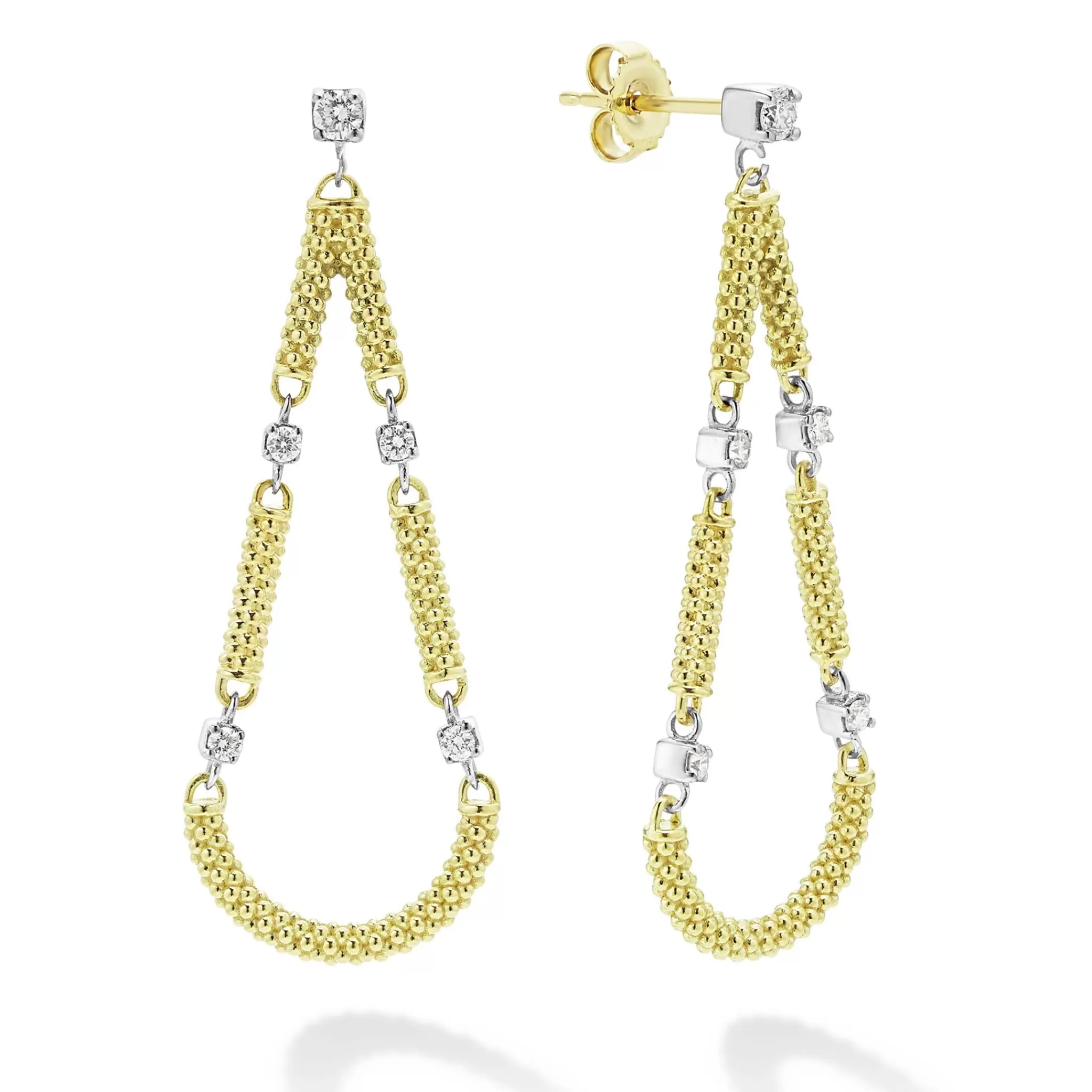 Fashion LAGOS 18K Gold Superfine Diamond Drop Earrings