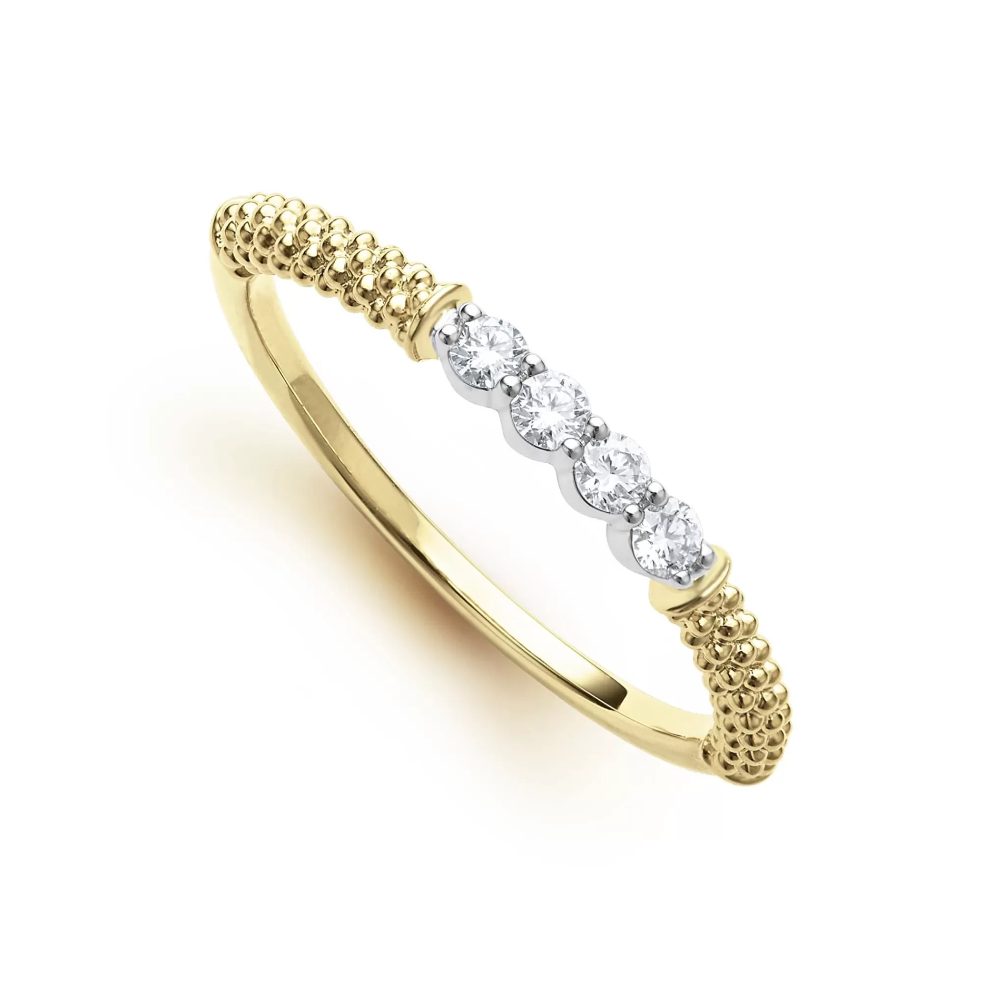 Cheap LAGOS 18K Gold Superfine Diamond Stacking Ring