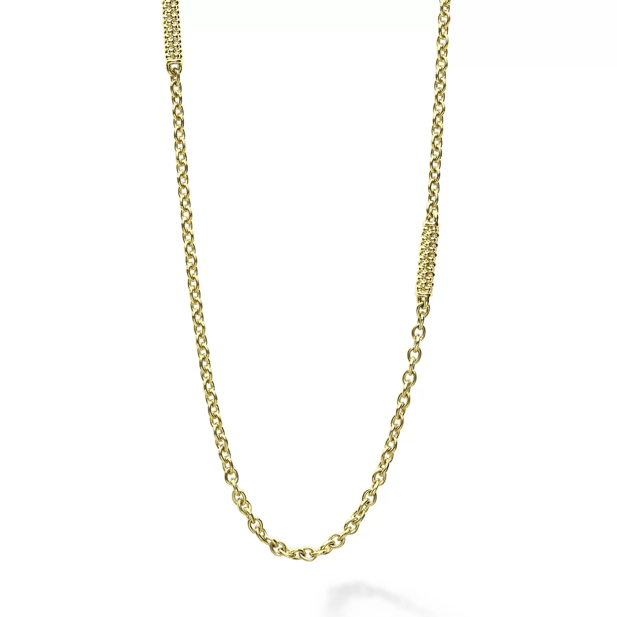 New LAGOS 18K Gold Superfine Station Chain Necklace