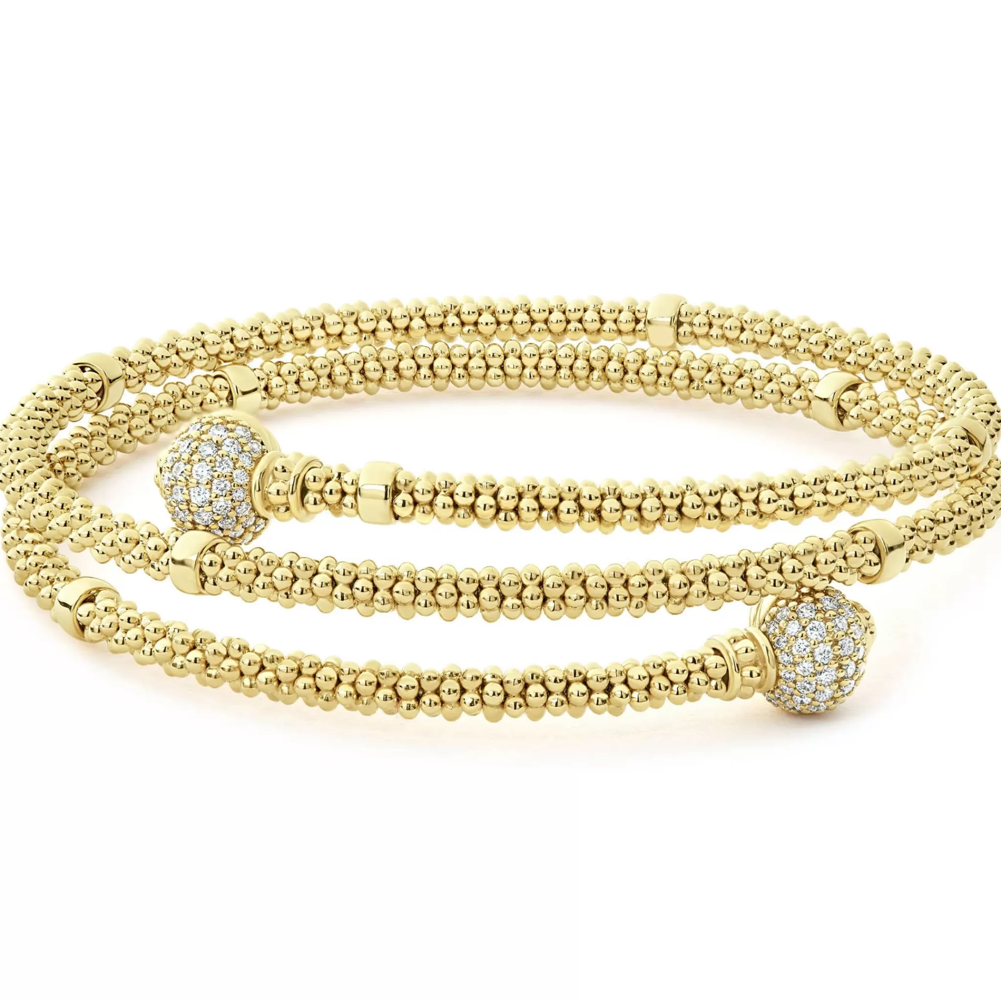 Shop LAGOS 18K Gold Wrap Diamond Bracelet