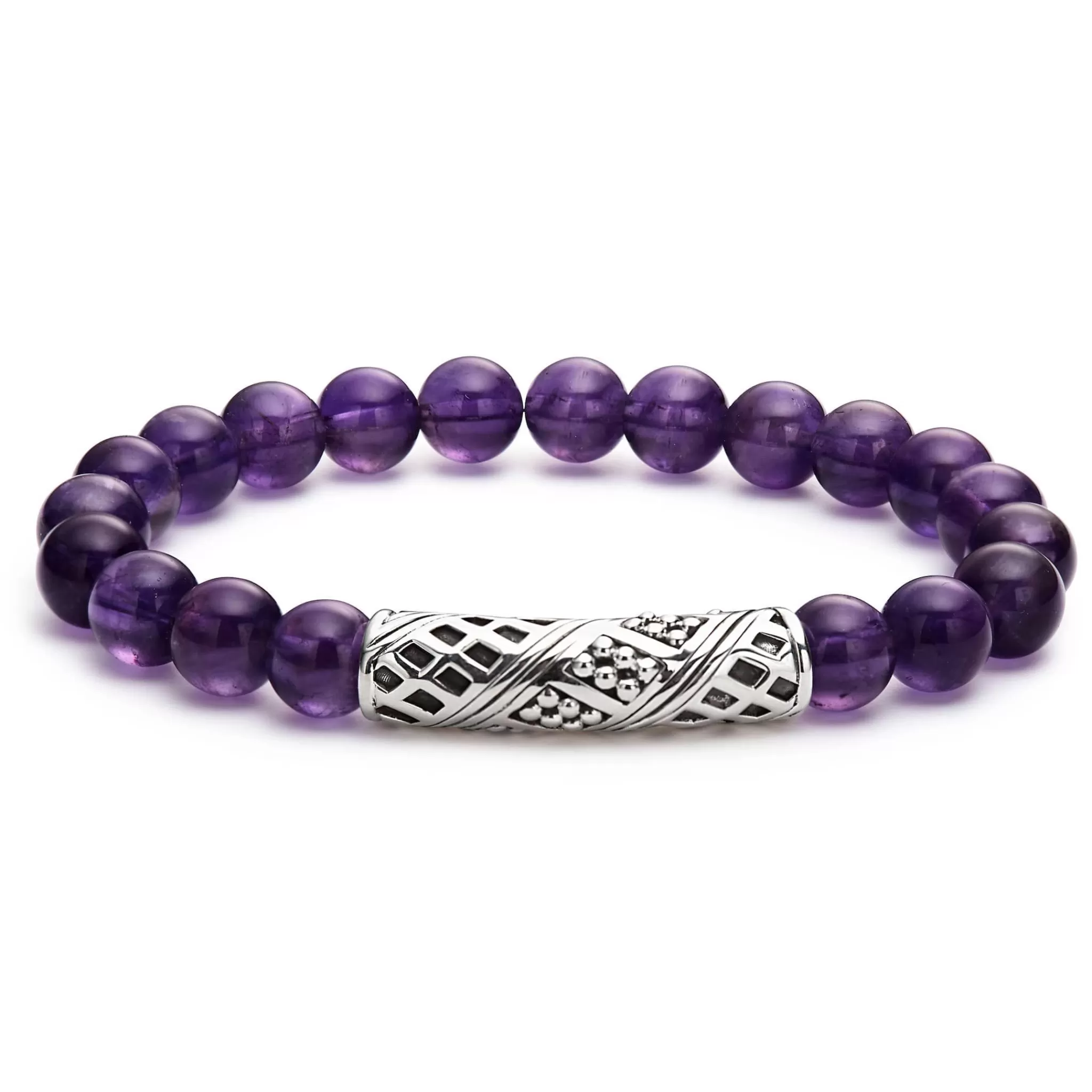 Sale LAGOS Amethyst Silver Station Bead Bracelet