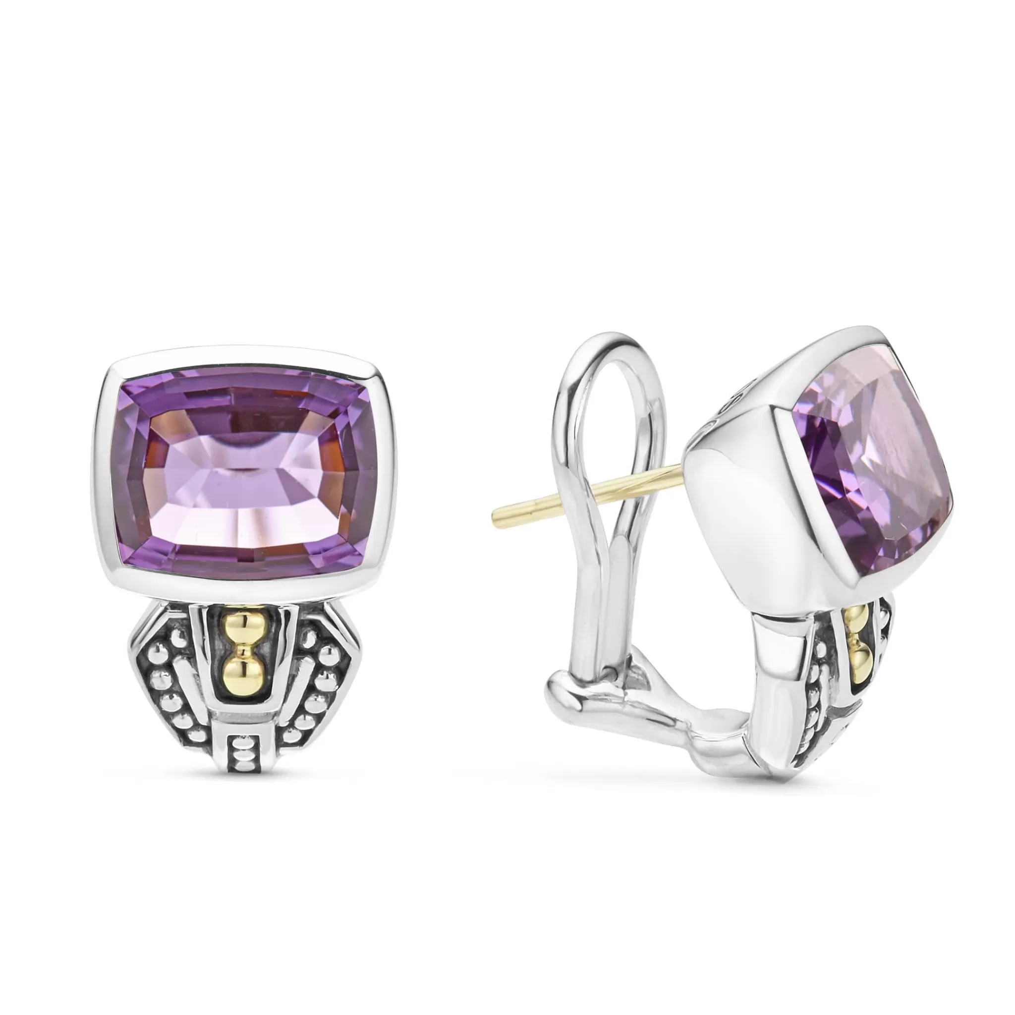 New LAGOS Bezel-Set Amethyst Earrings