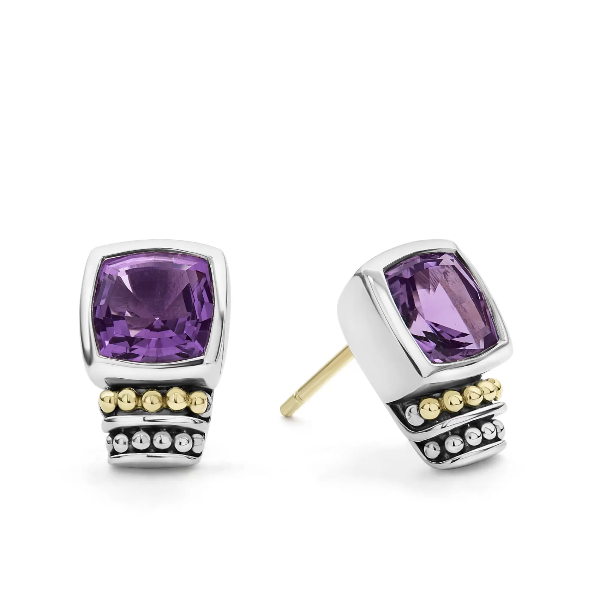 Flash Sale LAGOS Bezel-Set Amethyst Stud Earrings