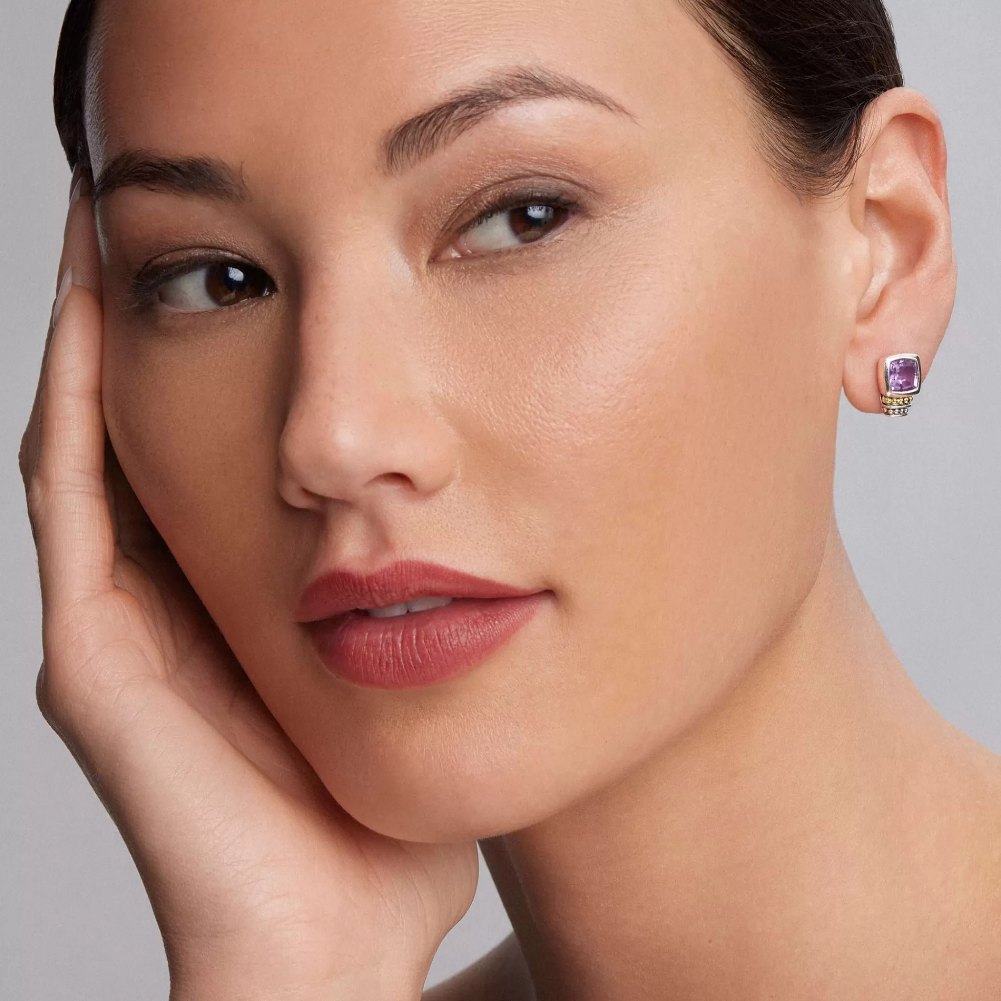 Flash Sale LAGOS Bezel-Set Amethyst Stud Earrings