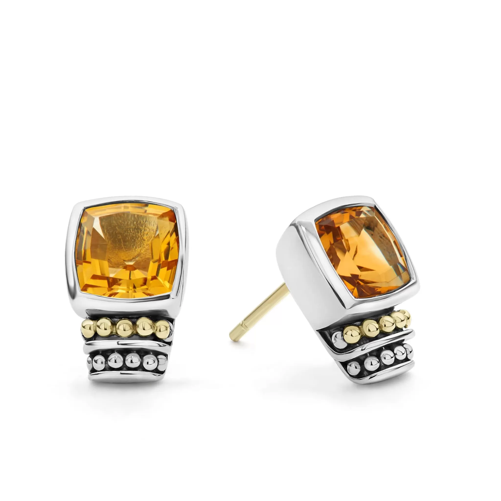 Shop LAGOS Bezel-Set Citrine Stud Earrings