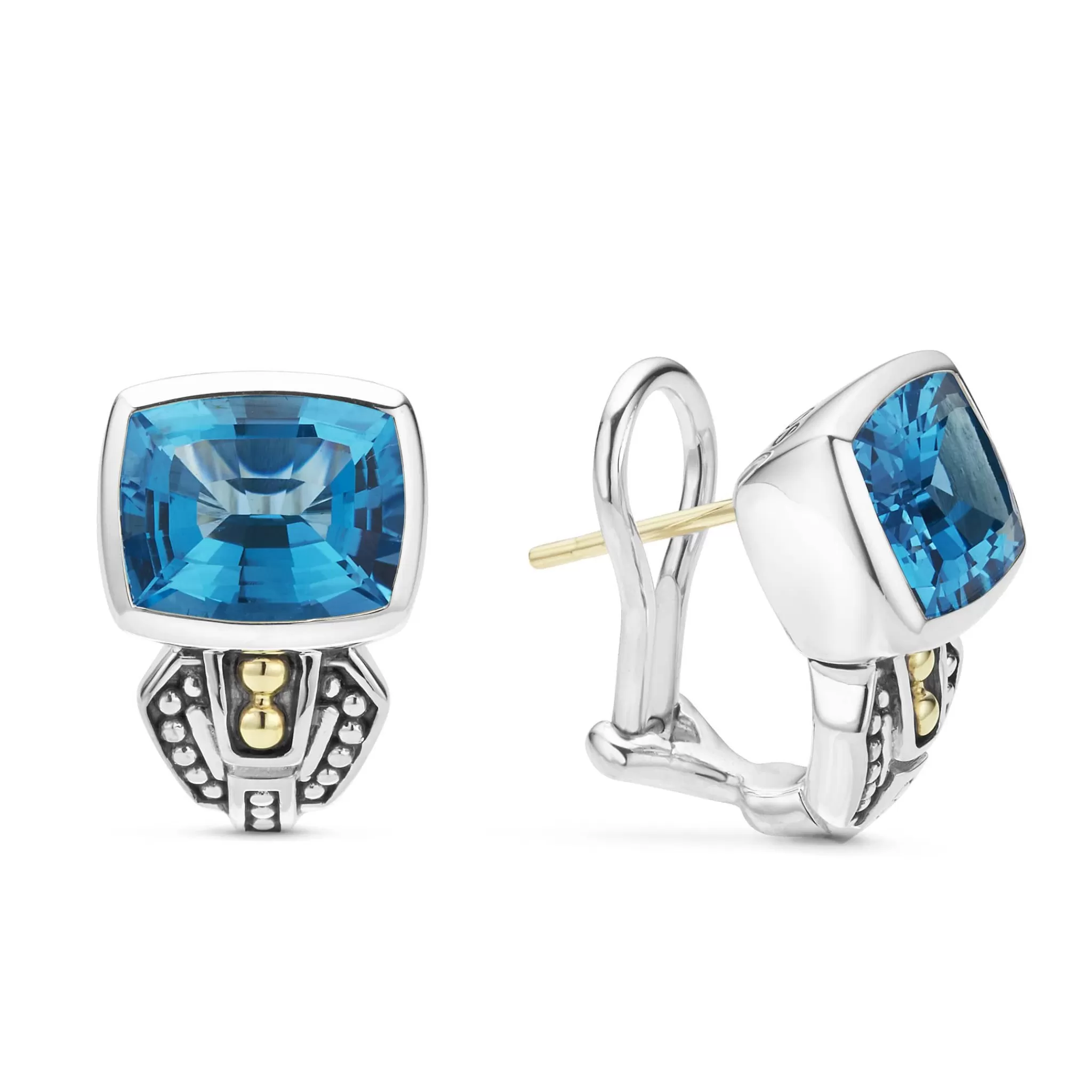 Cheap LAGOS Bezel-Set Swiss Blue Topaz Earrings