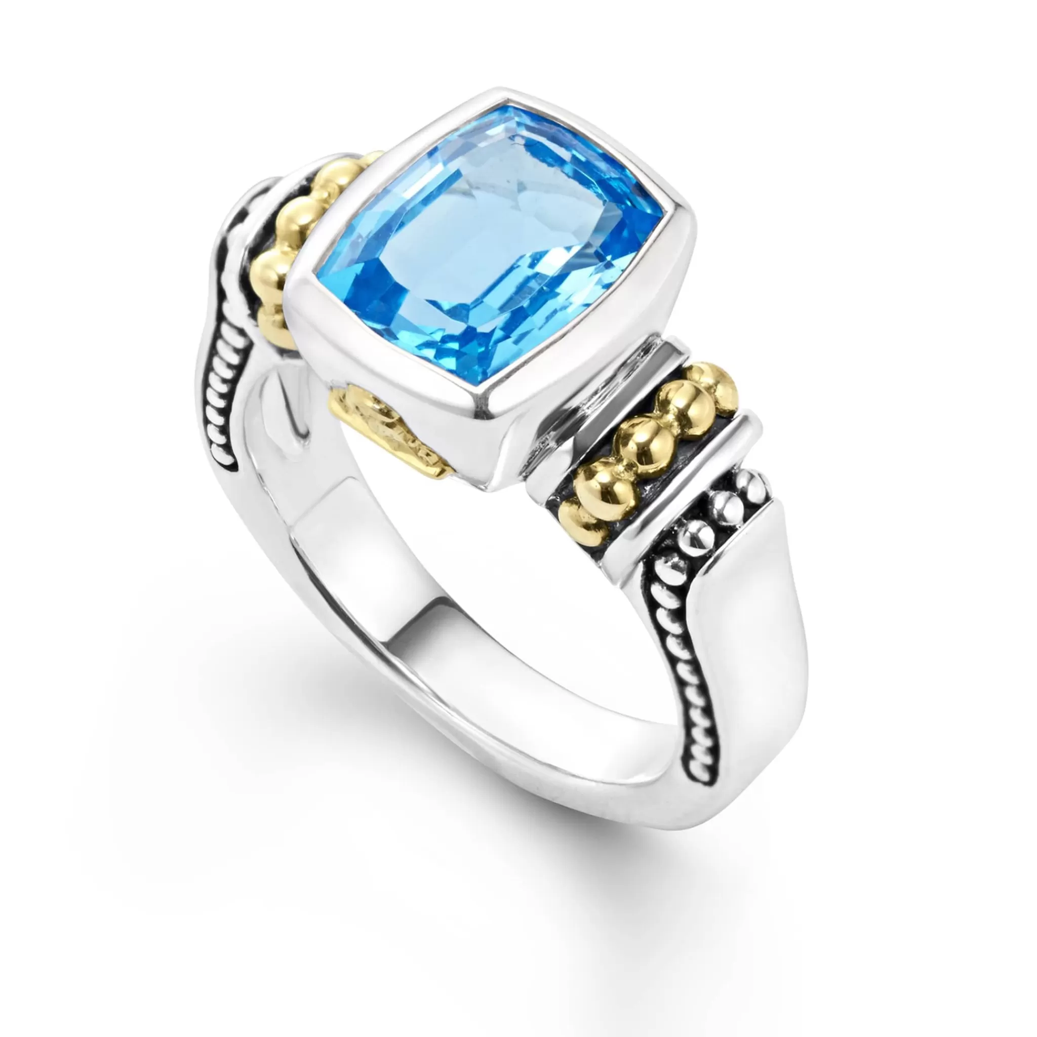 Store LAGOS Bezel-Set Swiss Blue Topaz Ring