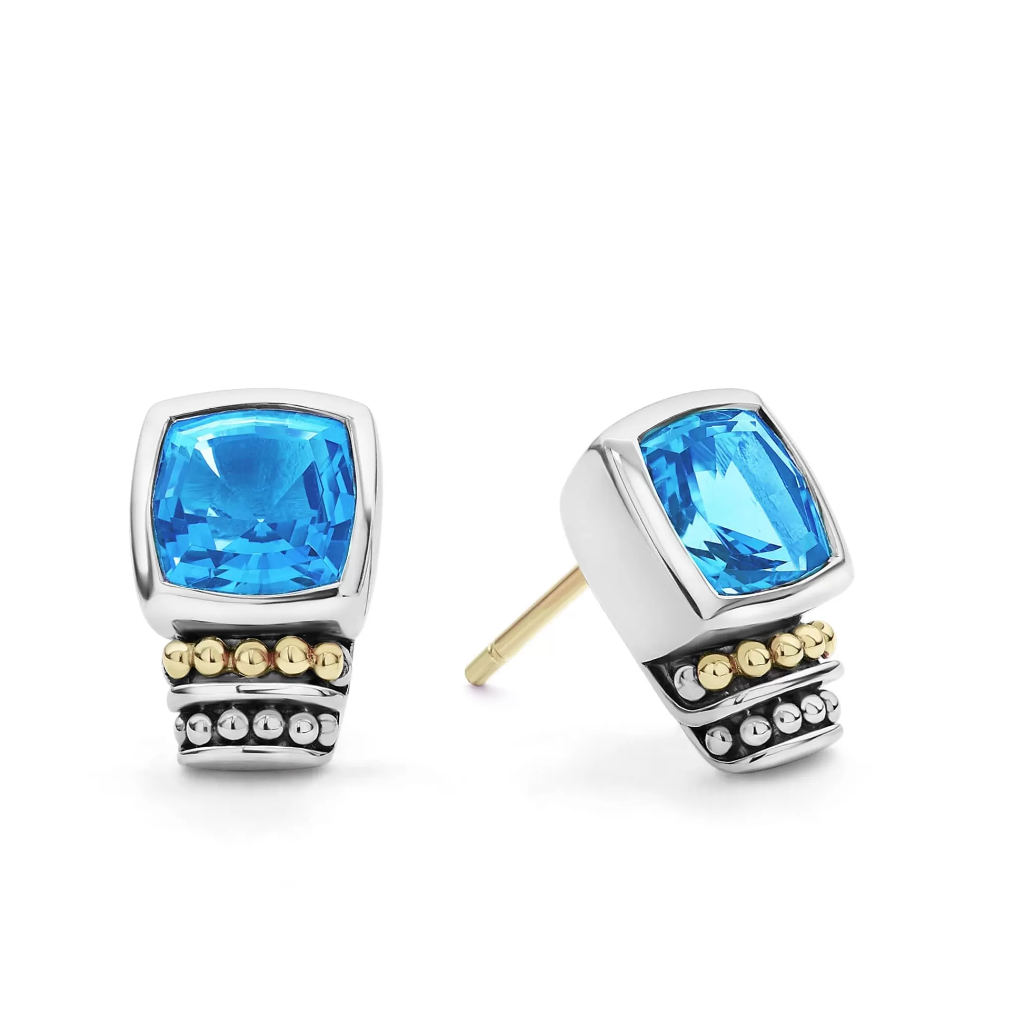 Sale LAGOS Bezel-Set Swiss Blue Topaz Stud Earrings