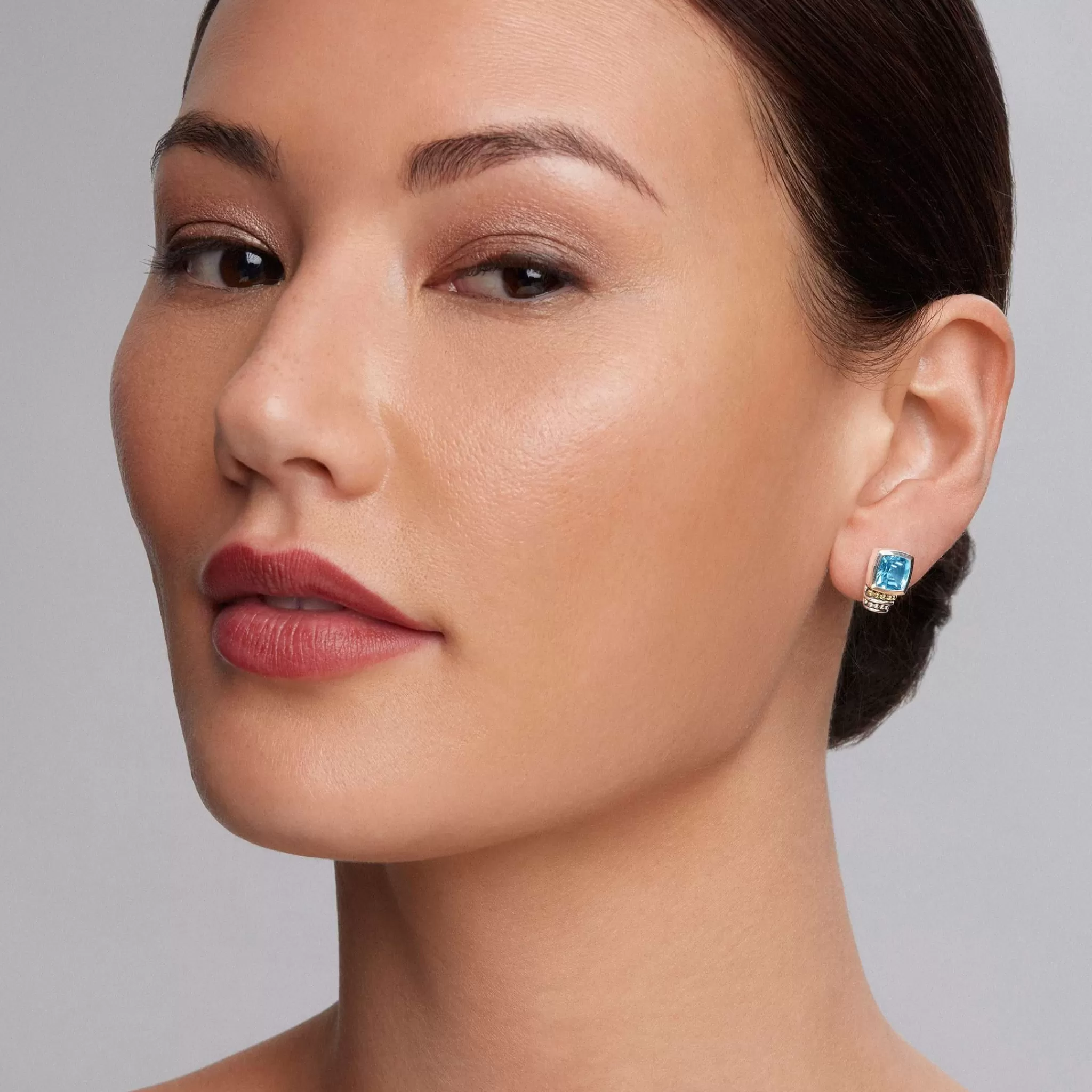 Sale LAGOS Bezel-Set Swiss Blue Topaz Stud Earrings