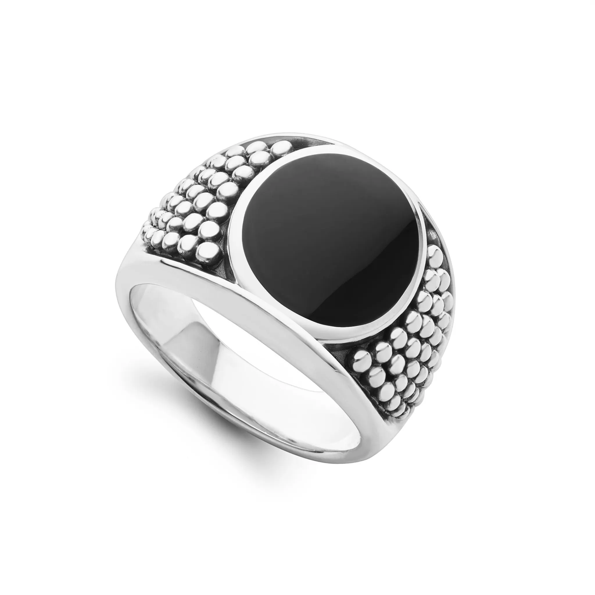 New LAGOS Black Agate Oval Band Ring