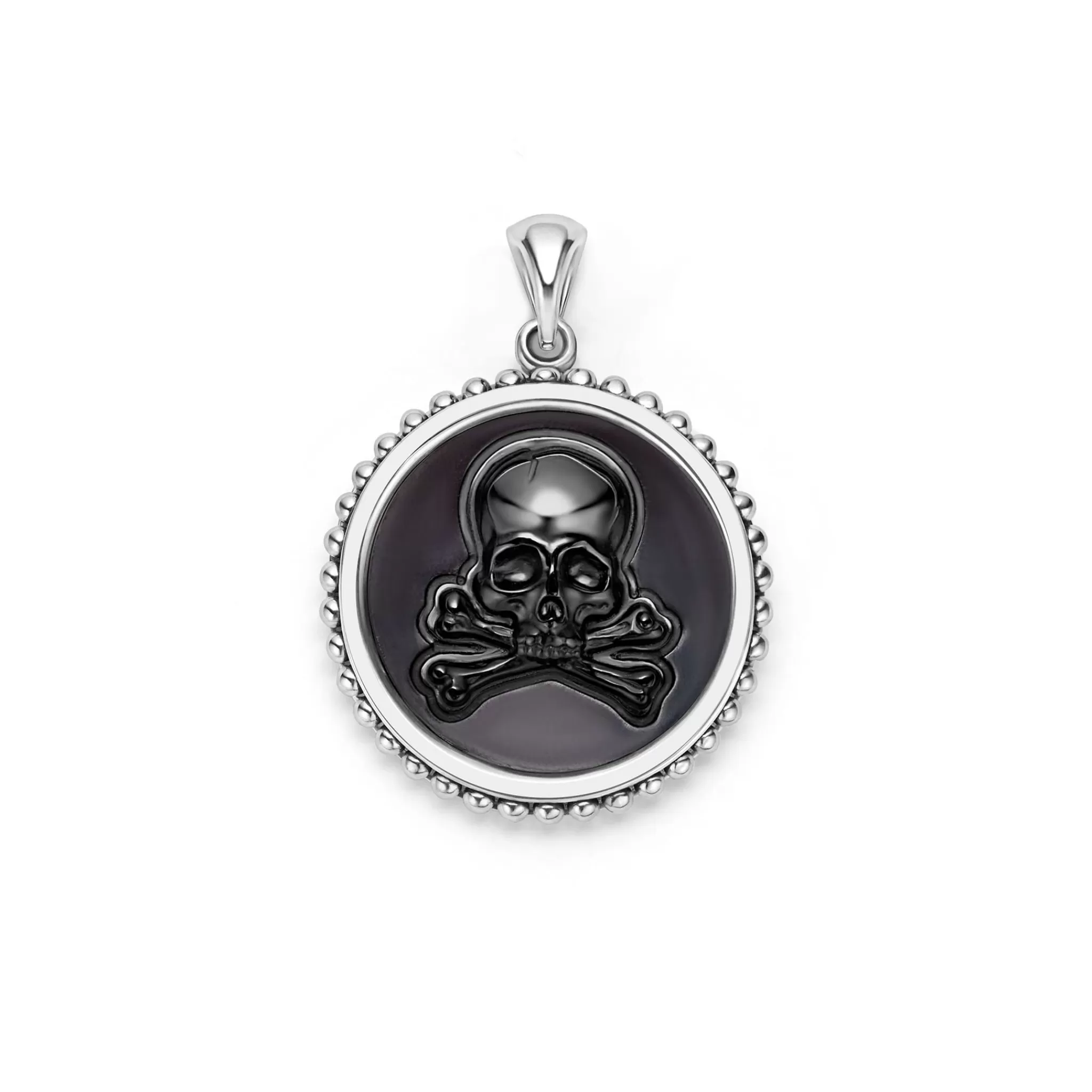 Outlet LAGOS Black Agate Skull Crossbone Amulet