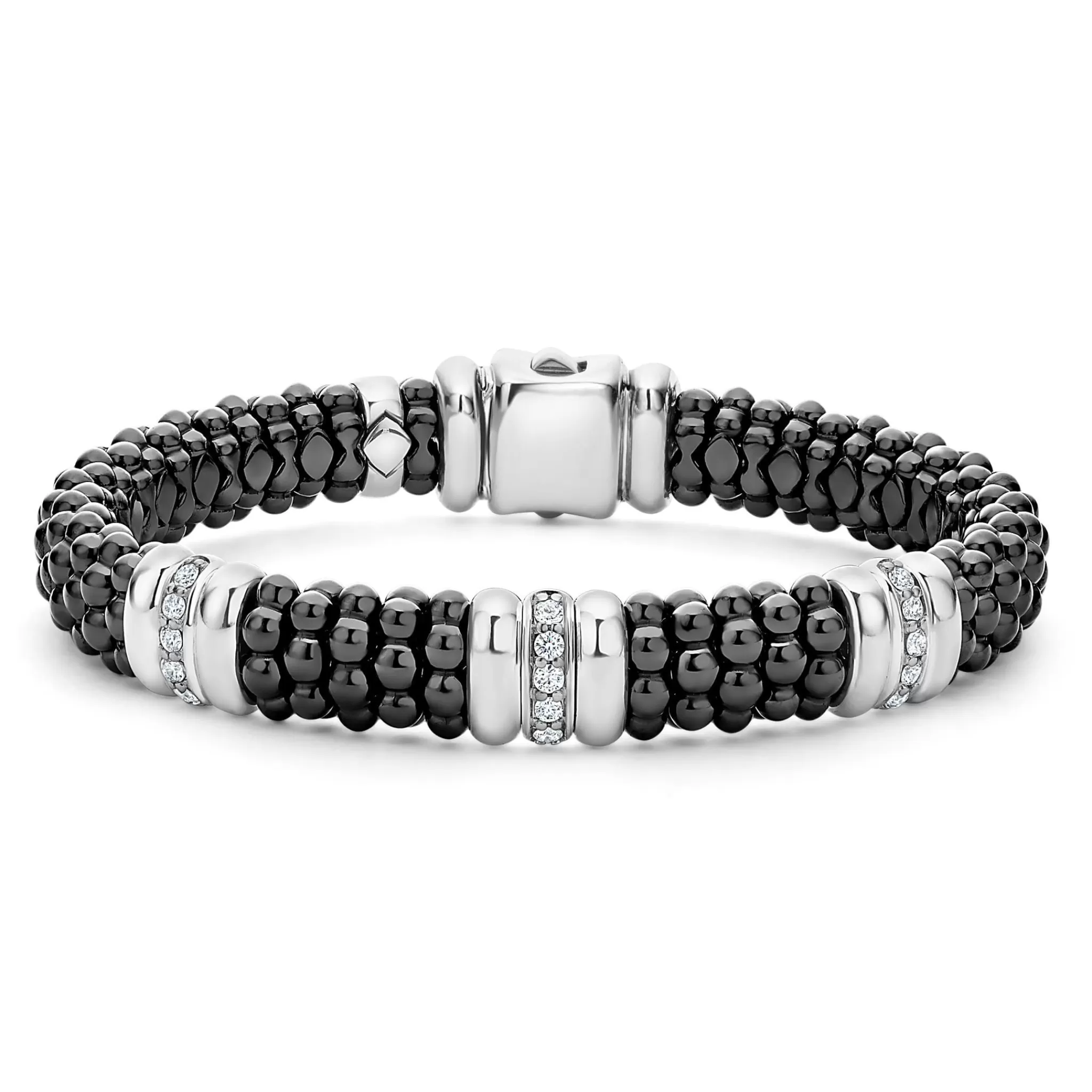 New LAGOS Black Ceramic Caviar Bracelet Gift Set