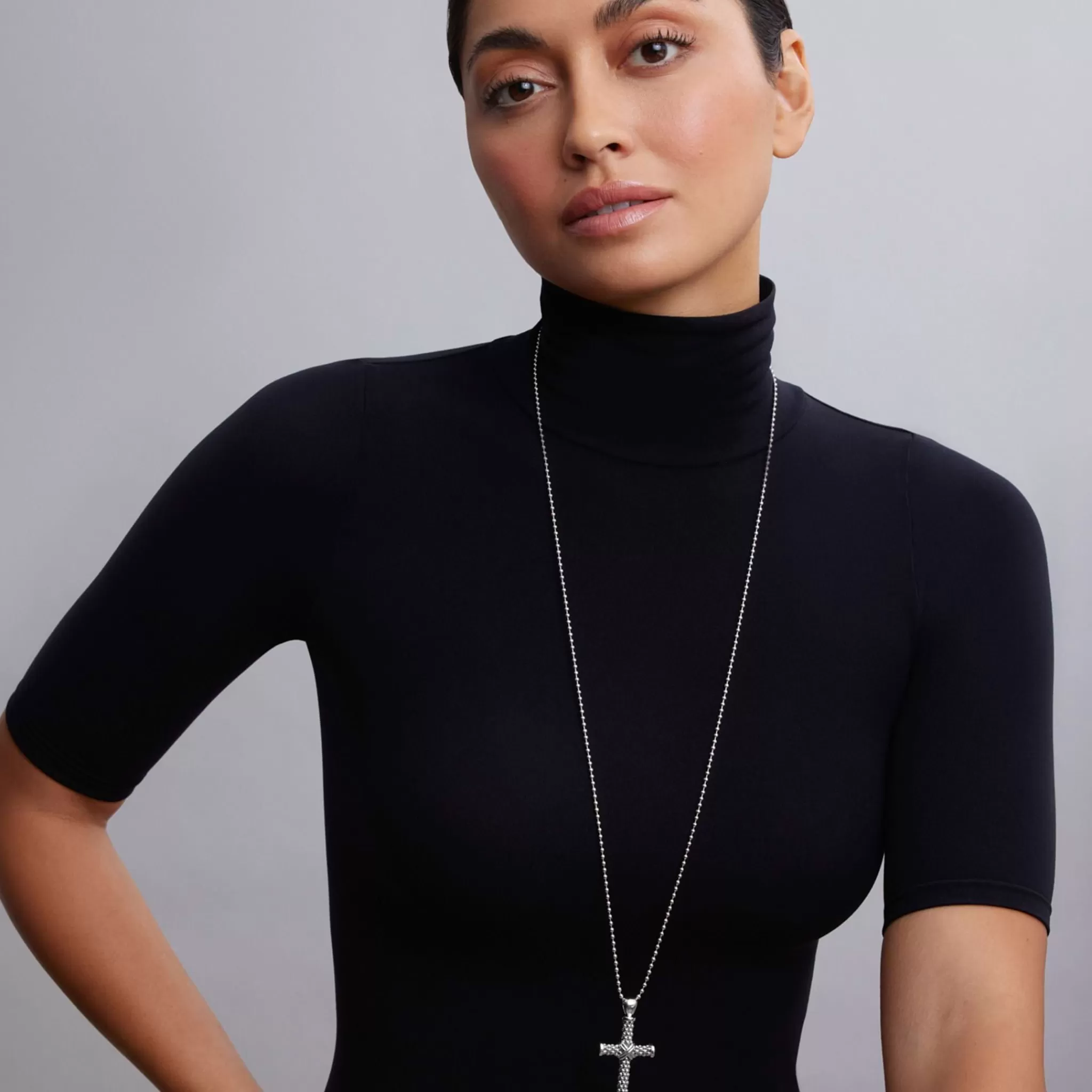 Shop LAGOS Caviar Beaded Cross Pendant Necklace