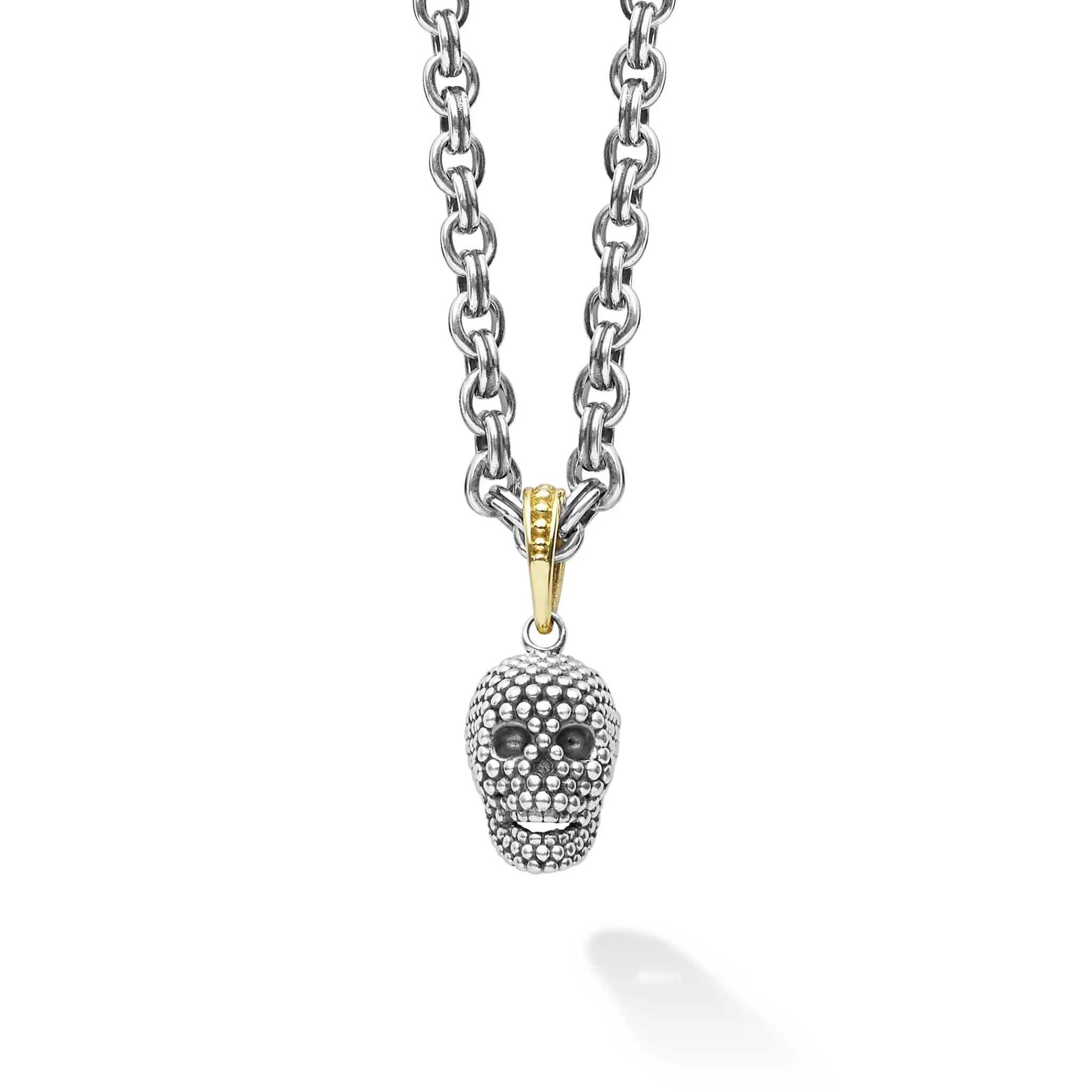 New LAGOS Caviar Beaded Skull Amulet Necklace