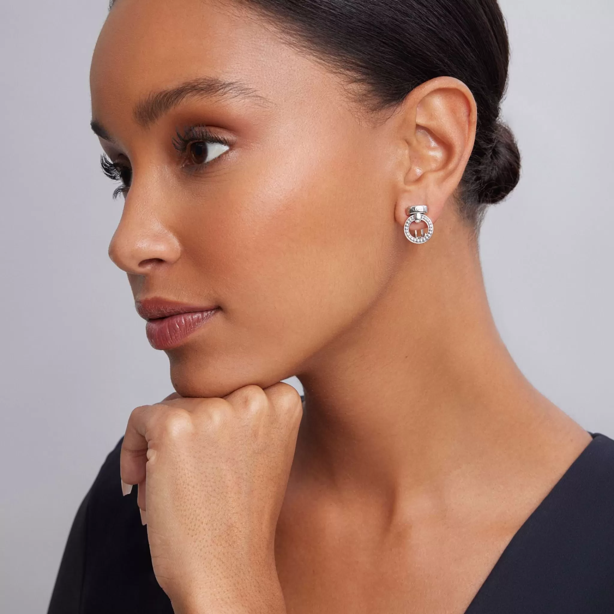 Cheap LAGOS Caviar Circle Bar Earrings