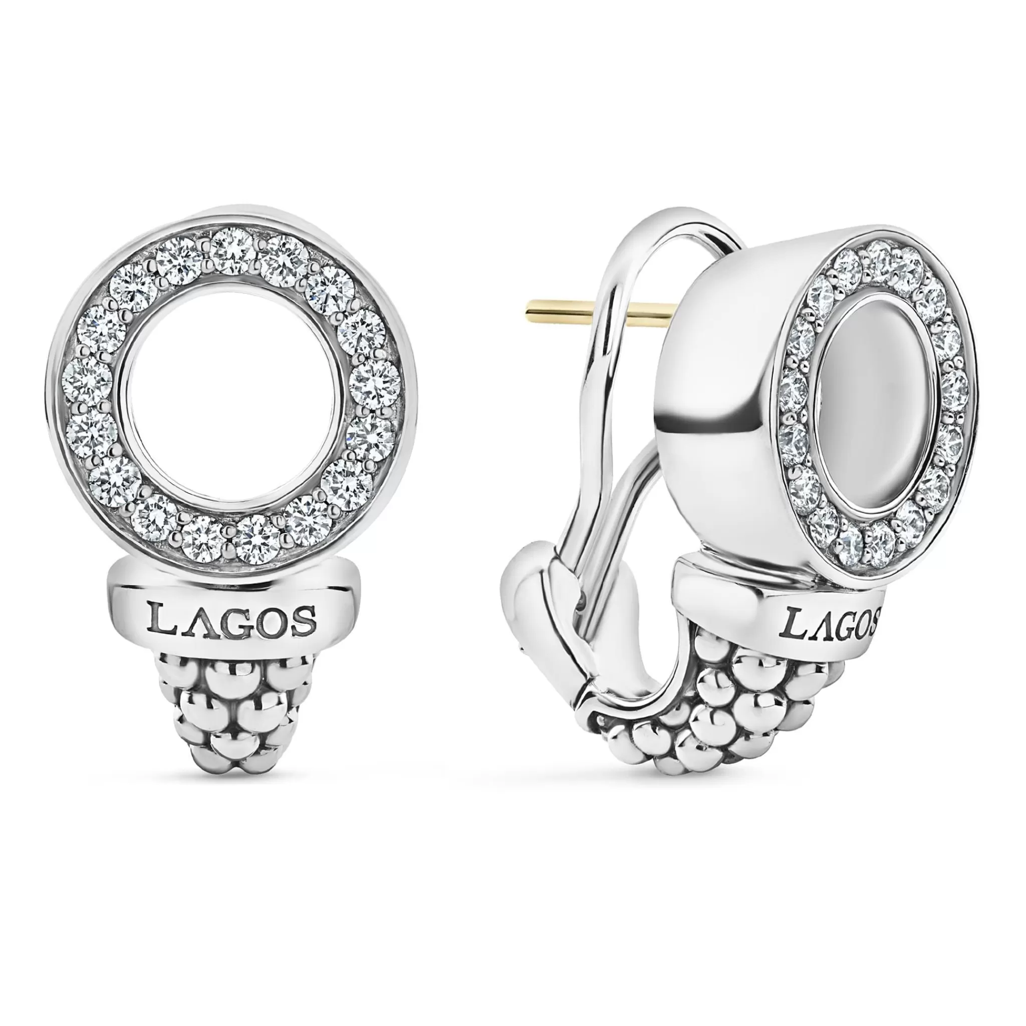 Discount LAGOS Caviar Circle Diamond Earrings