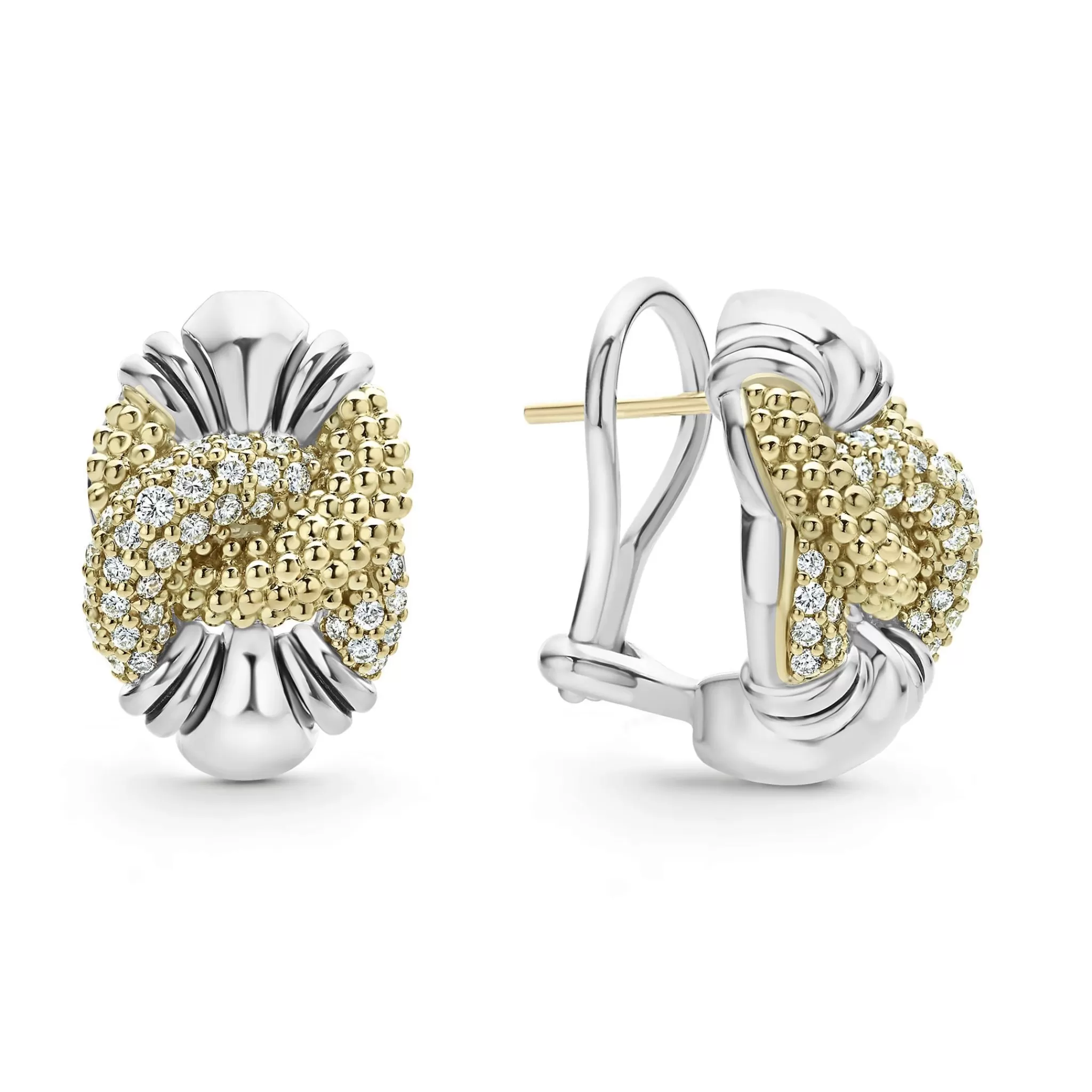 Hot LAGOS Caviar Diamond Knot Earrings