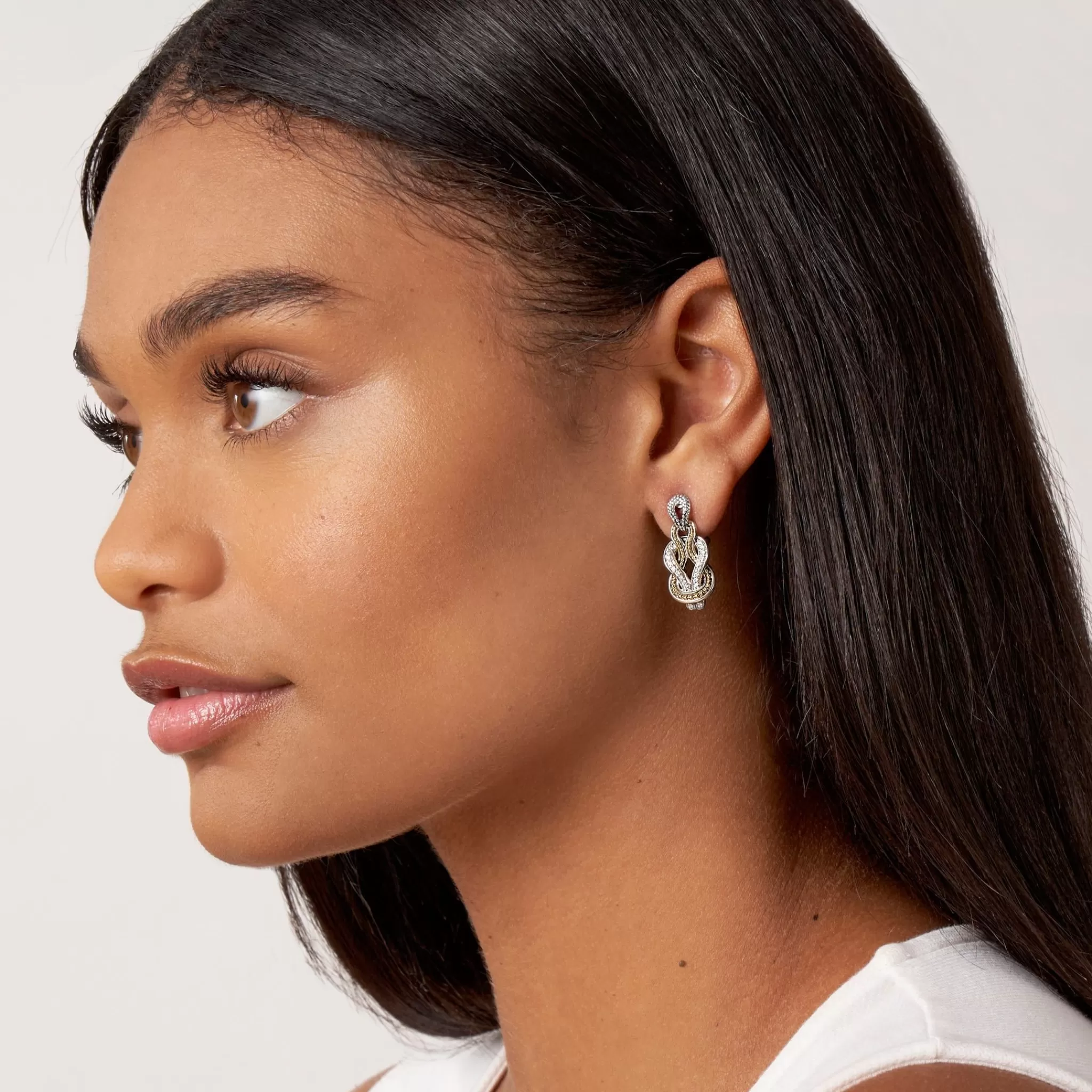 New LAGOS Caviar Knot Diamond Drop Earrings