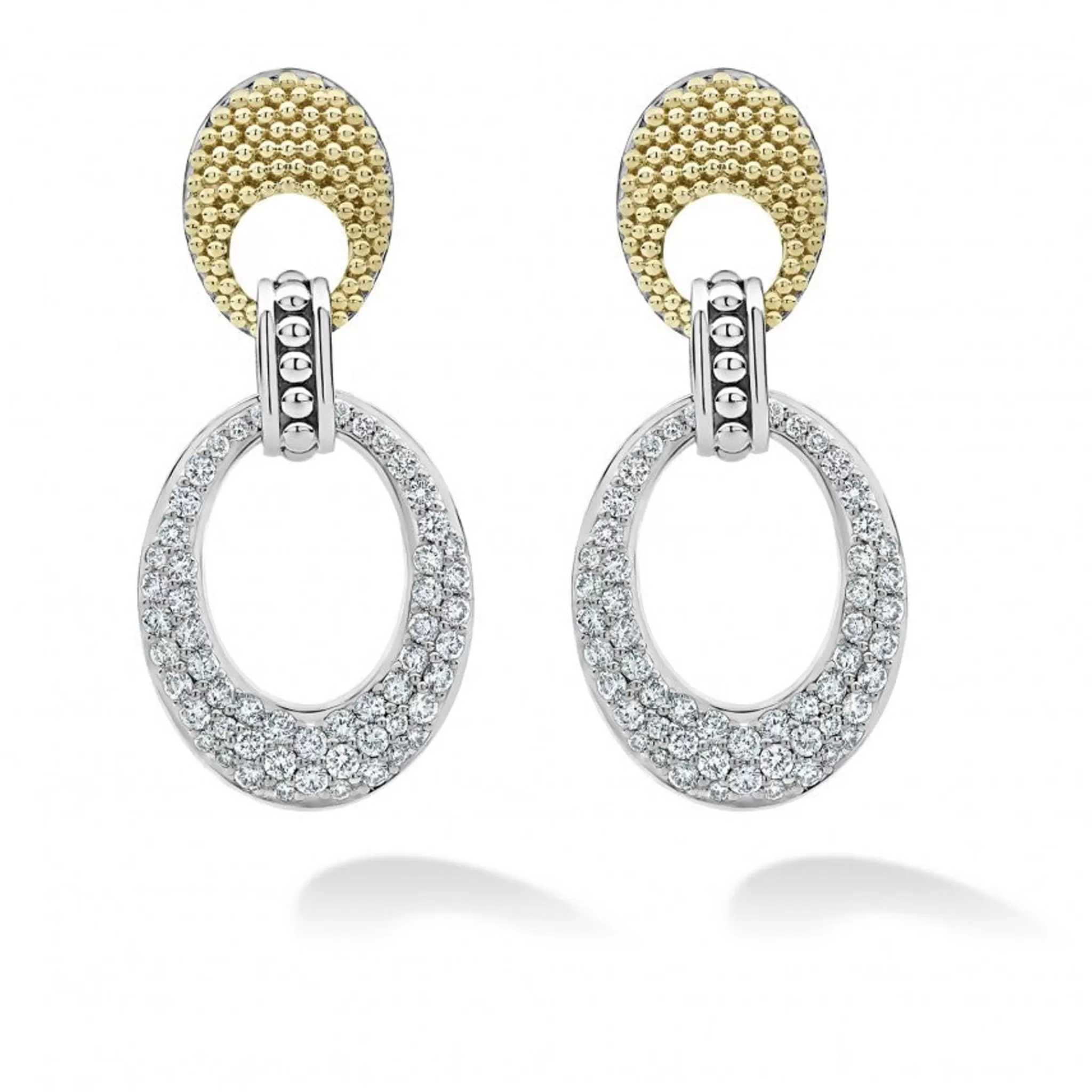 Fashion LAGOS Caviar Oval Diamond Drop Earrings