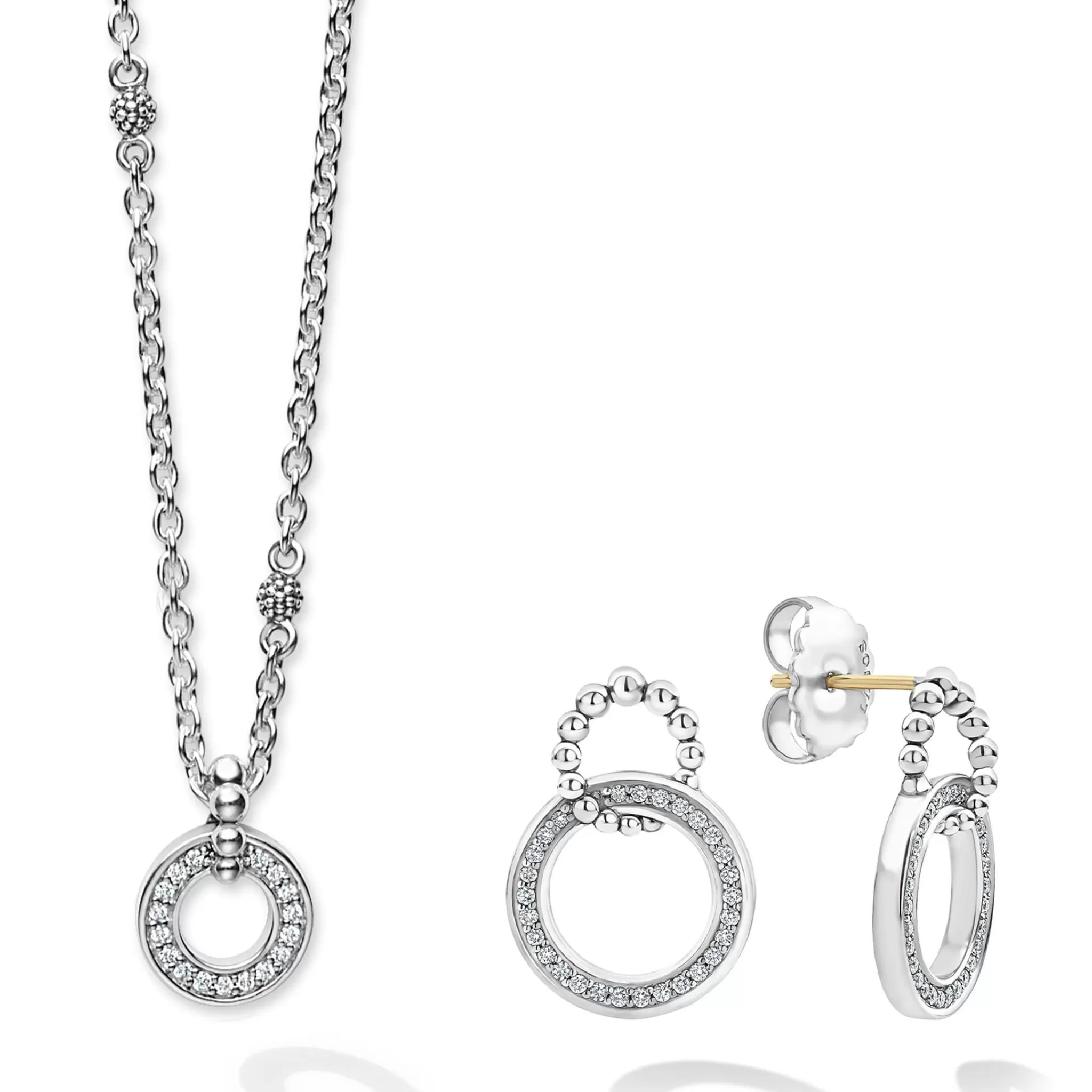 Shop LAGOS Caviar Spark Diamond Earrings And Necklace Gift Set