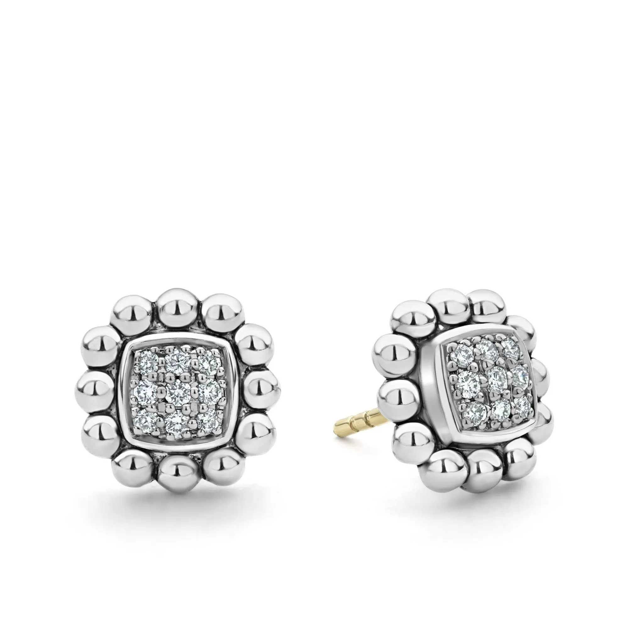 Best Sale LAGOS Caviar Square Diamond Stud Earrings