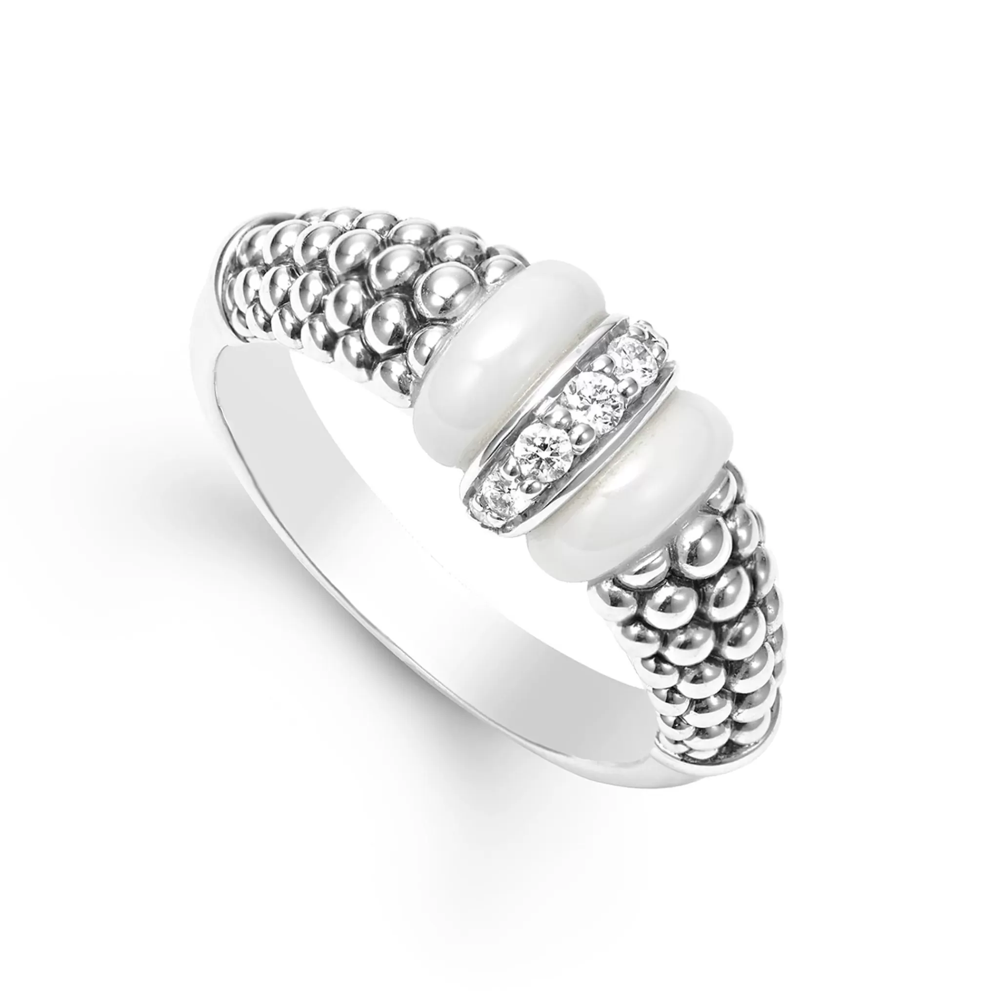 Fashion LAGOS Ceramic And Caviar Diamond Ring