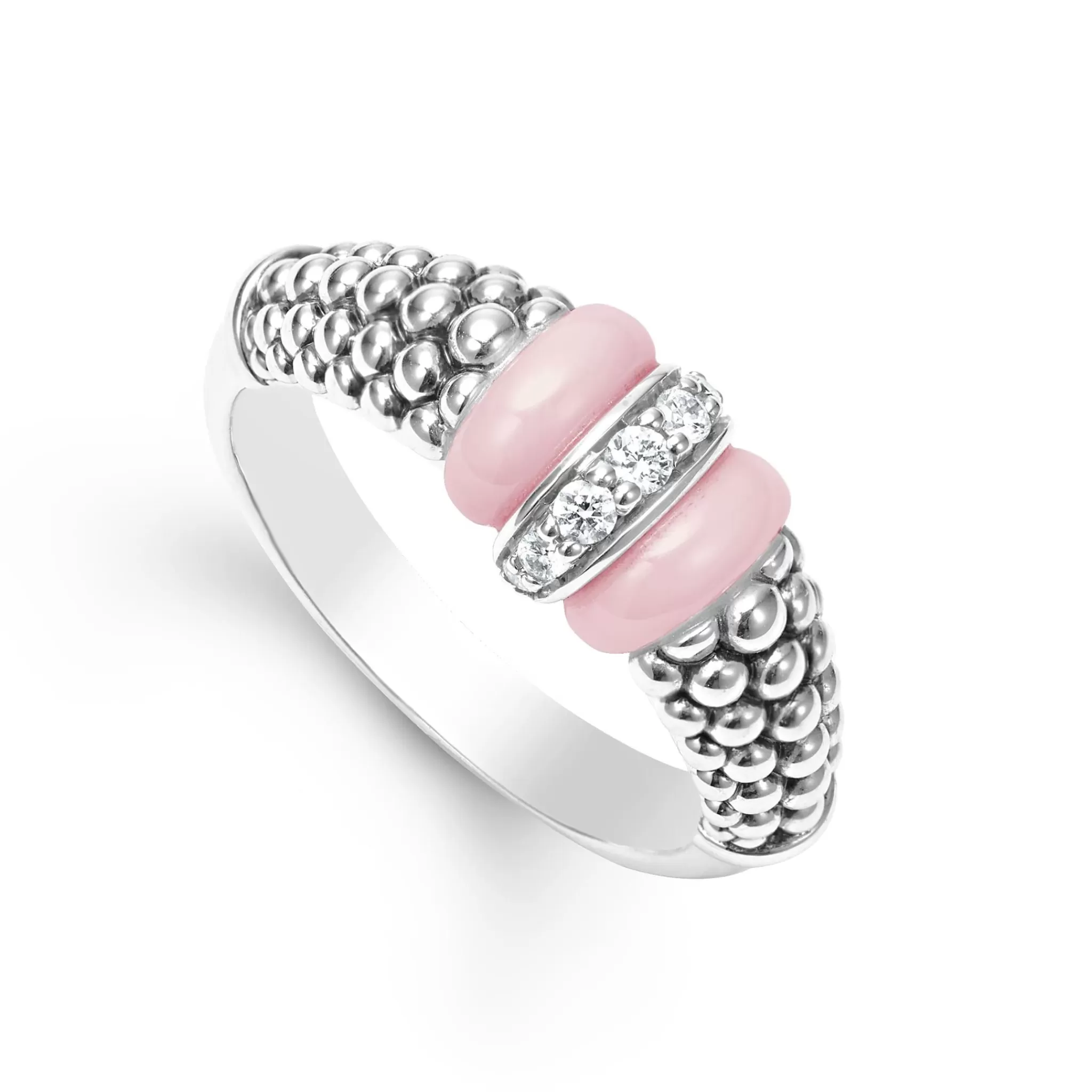 Shop LAGOS Ceramic And Caviar Diamond Ring