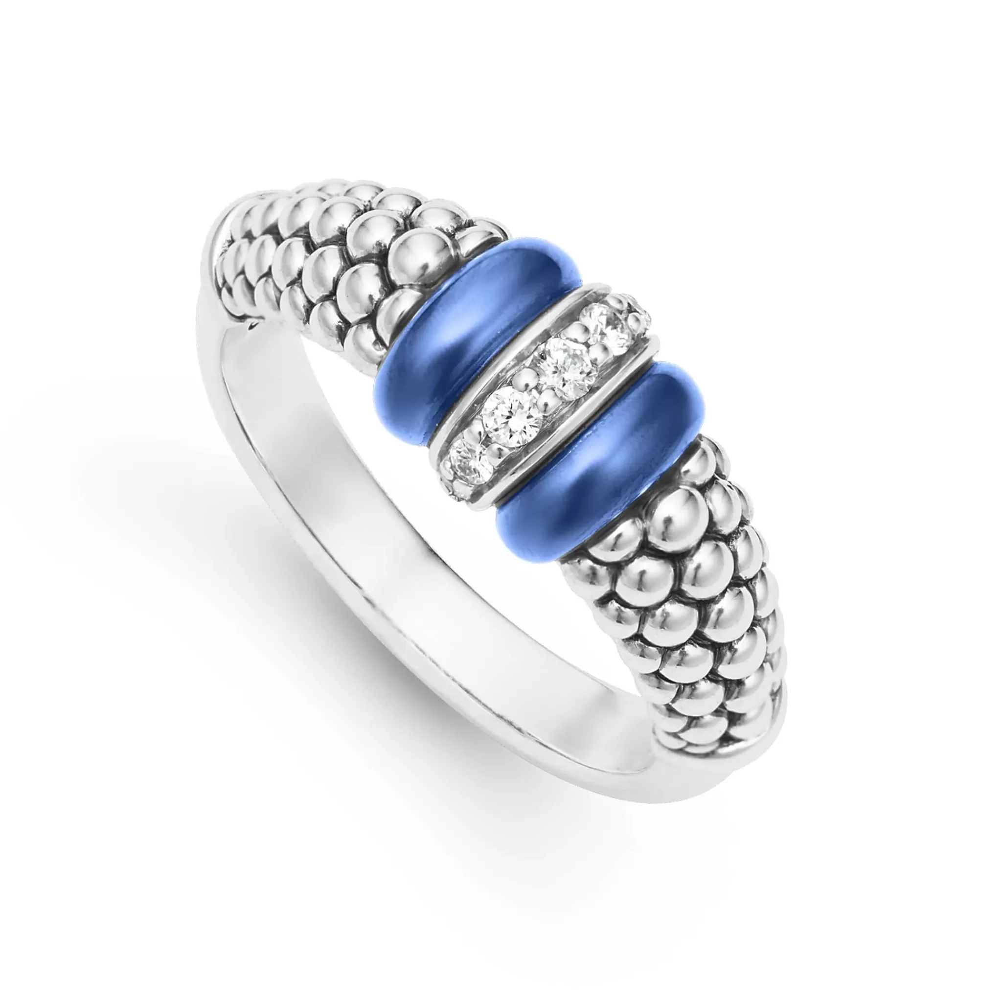 Hot LAGOS Ceramic And Diamond Caviar Ring